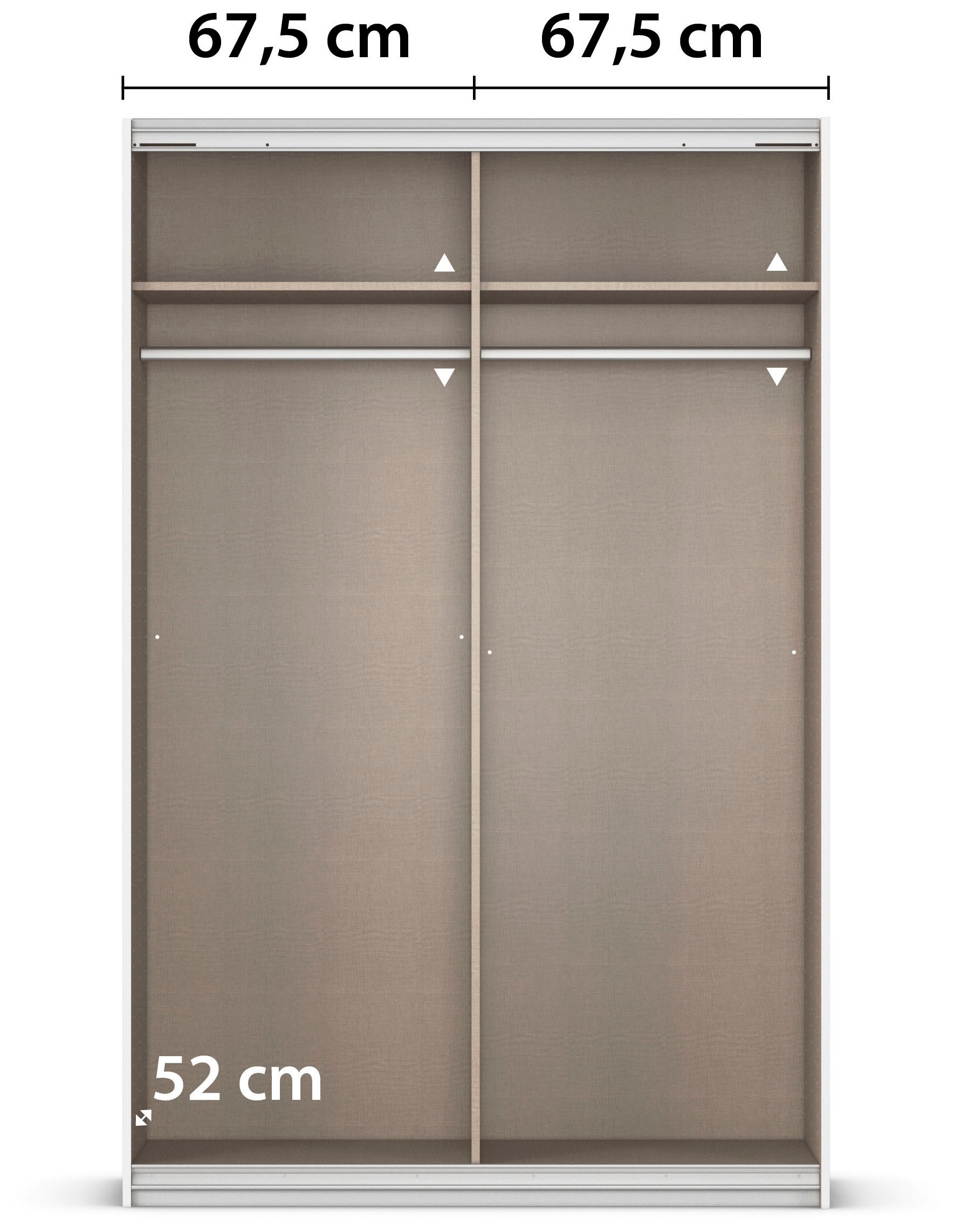 rauch Schwebetürenschrank »Kleiderschrank Schrank Garderobe Schlafzimmerschrank CORTONA« erhältlich in Breite: 136/181/203/226/271/315/360 cm, Höhe: 210/229 cm,  in 3 Ausstattungen BASIC/CLASSIC/PREMIUM (SOFT-CLOSE) MADE IN GERMANY