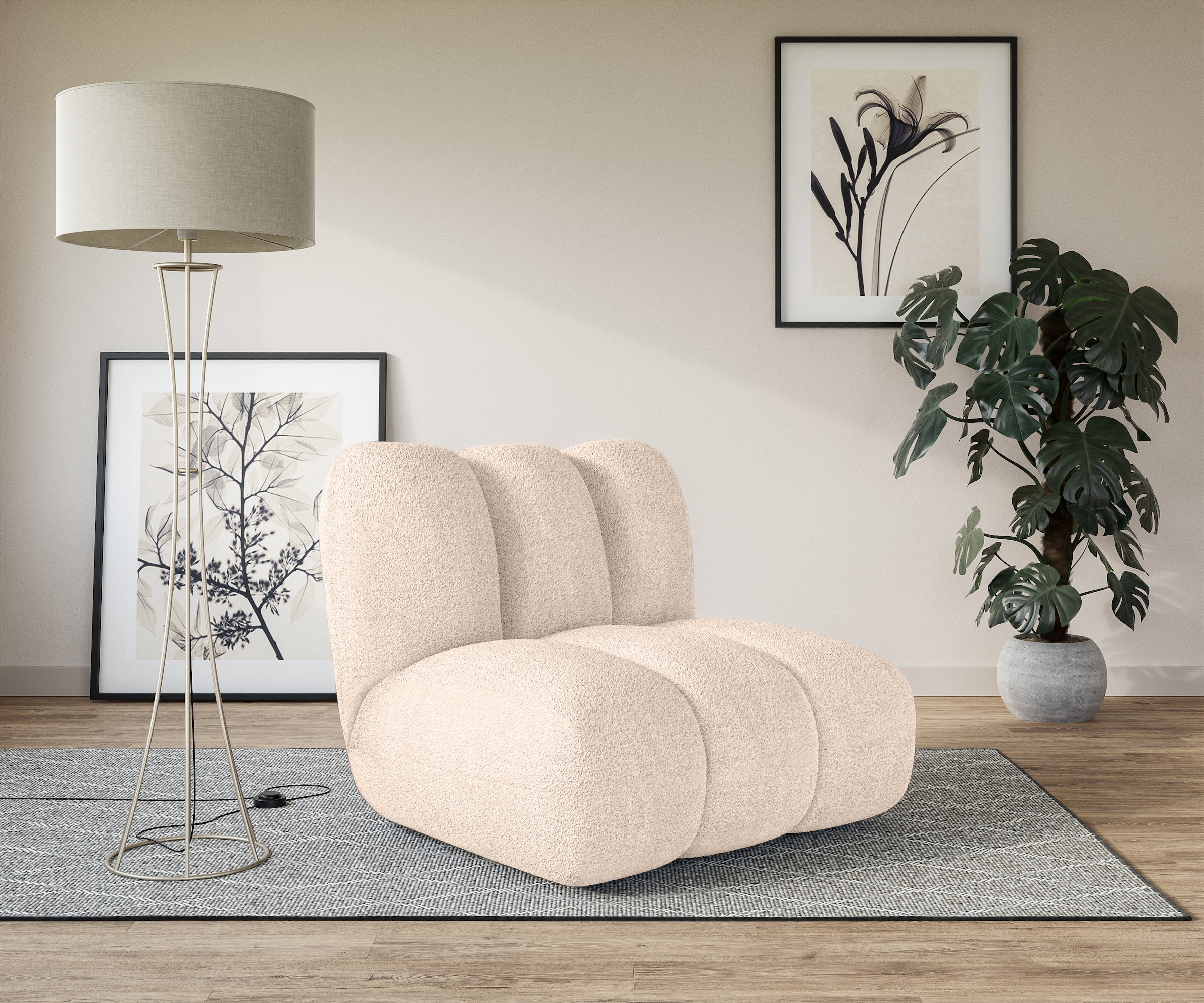 LeGer Home by Lena Gercke Sessel "Priya Loungesessel, moderne Steppung, auc günstig online kaufen