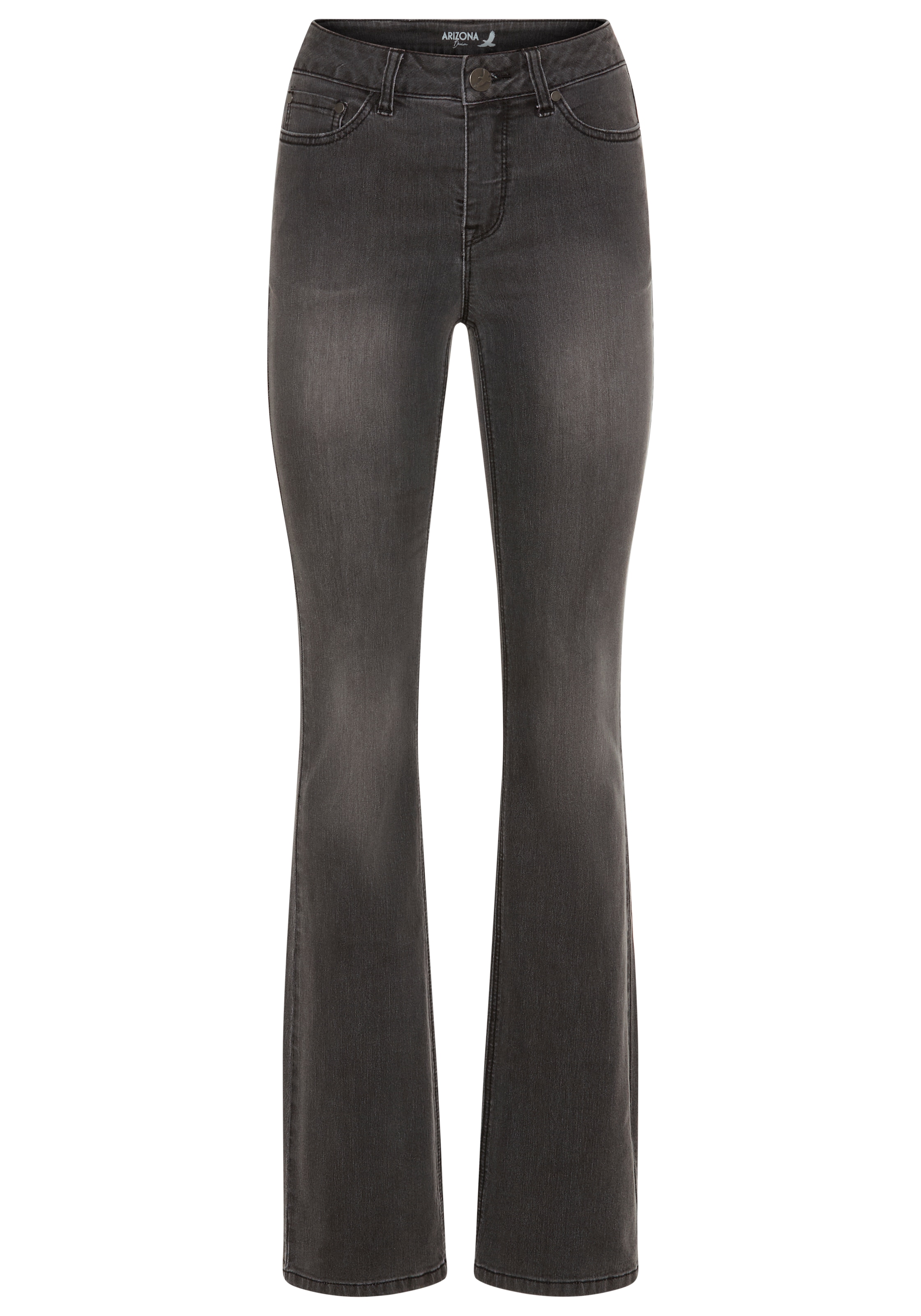 Arizona Bootcut-Jeans »Shaping«, elastische Passform, Bootcut-Beinform, Used-Waschung, hohe Taille