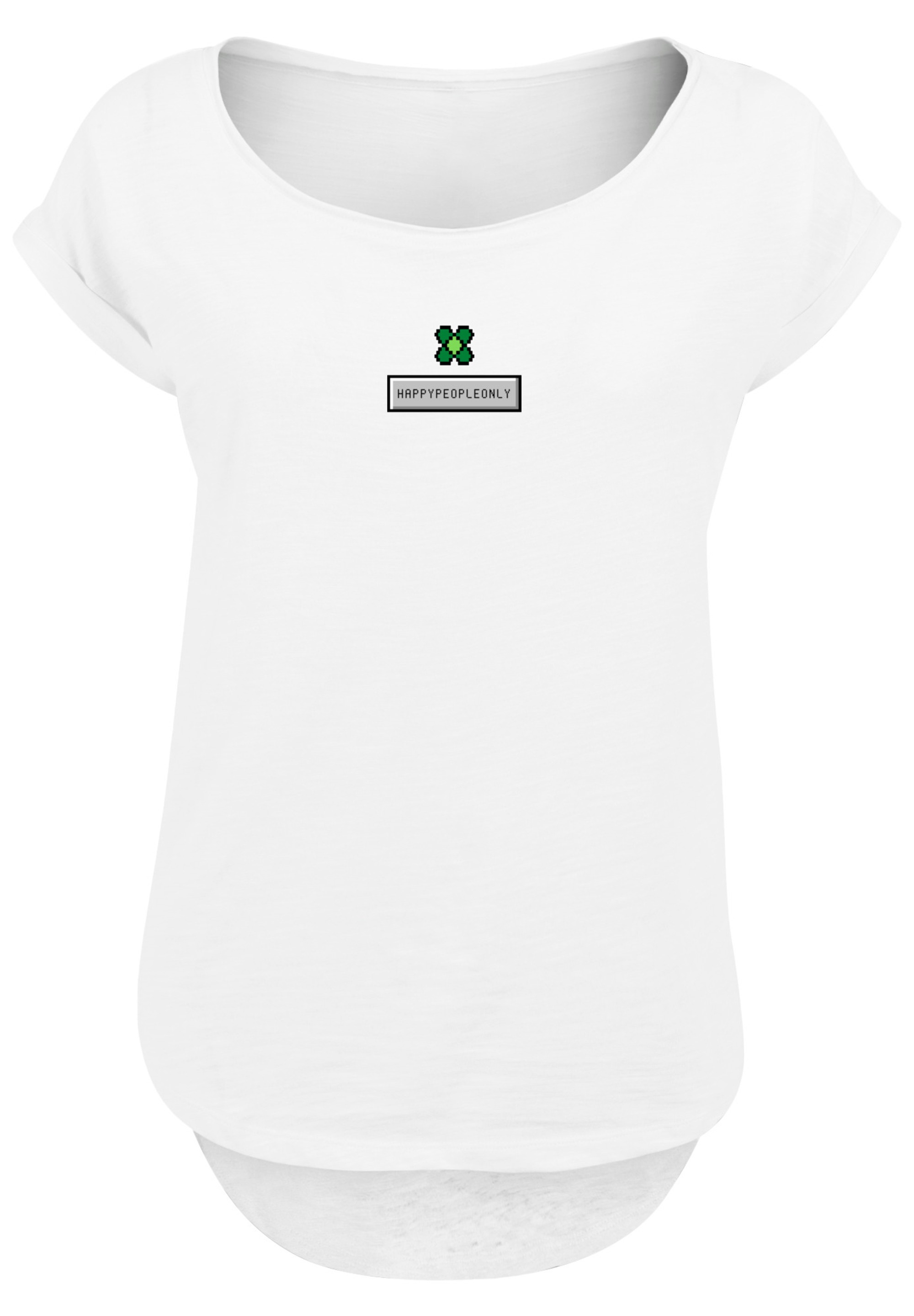 Thumbnail - F4NT4STIC T-Shirt "Silvester Happy New Year Pixel Kleeblatt" Print