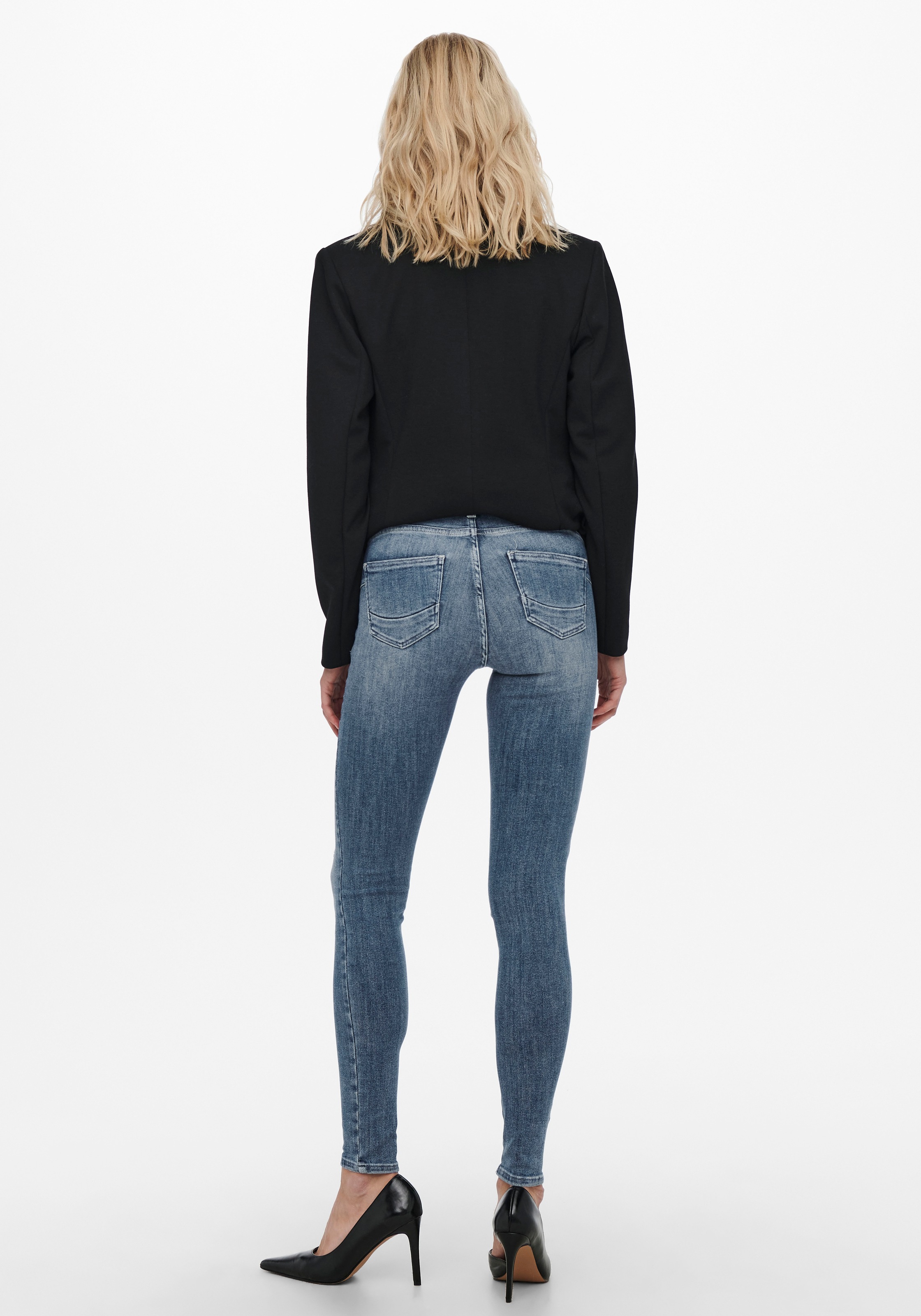 Only Damen Jeans ONLPOWER MID PUSH UP REA264 - Skinny Fit - Blau - Medium B günstig online kaufen