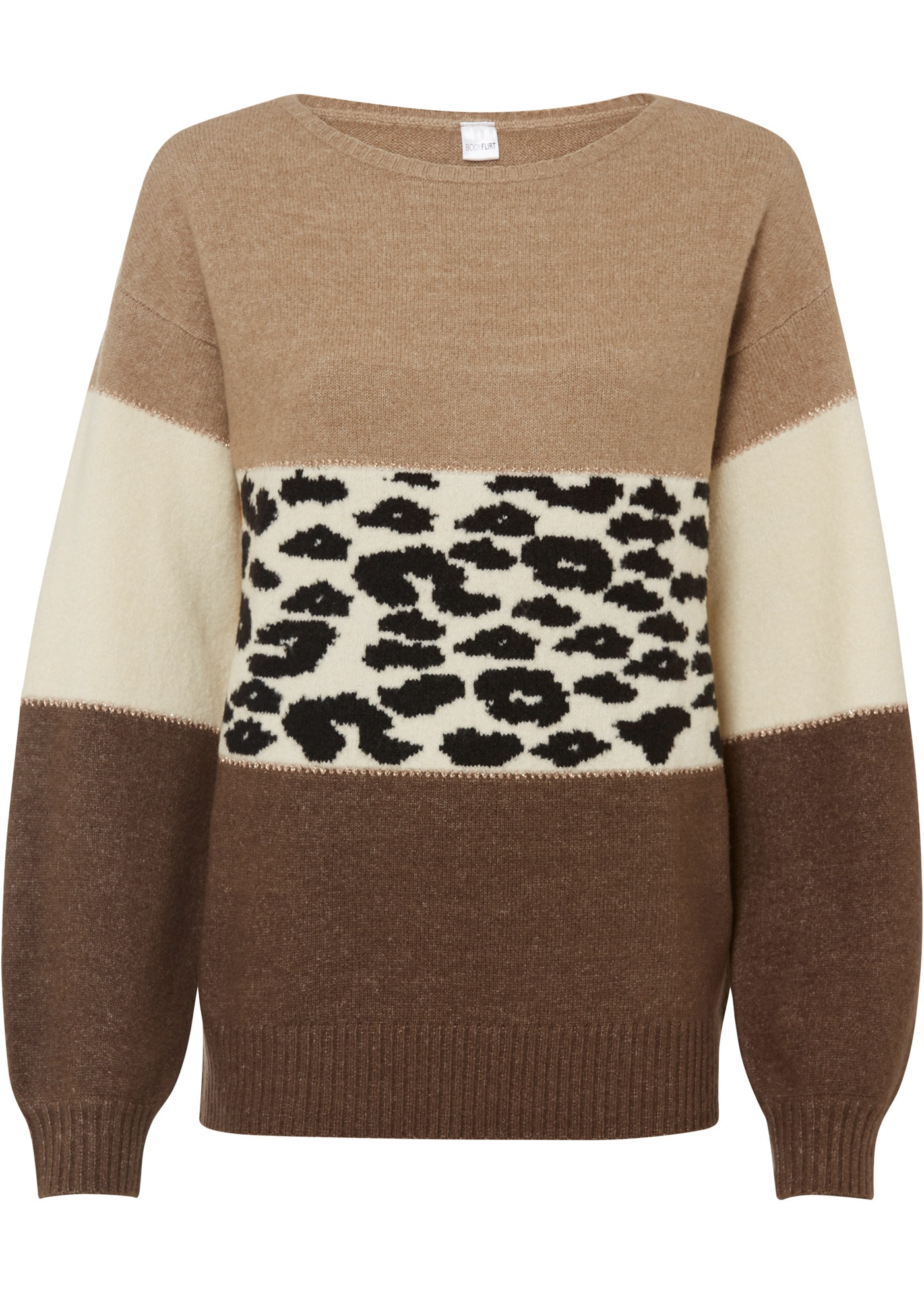 bonprix Strickpullover »Oversize-Pullover« Oversize-Fit, gemustert, Glitzergarn Details