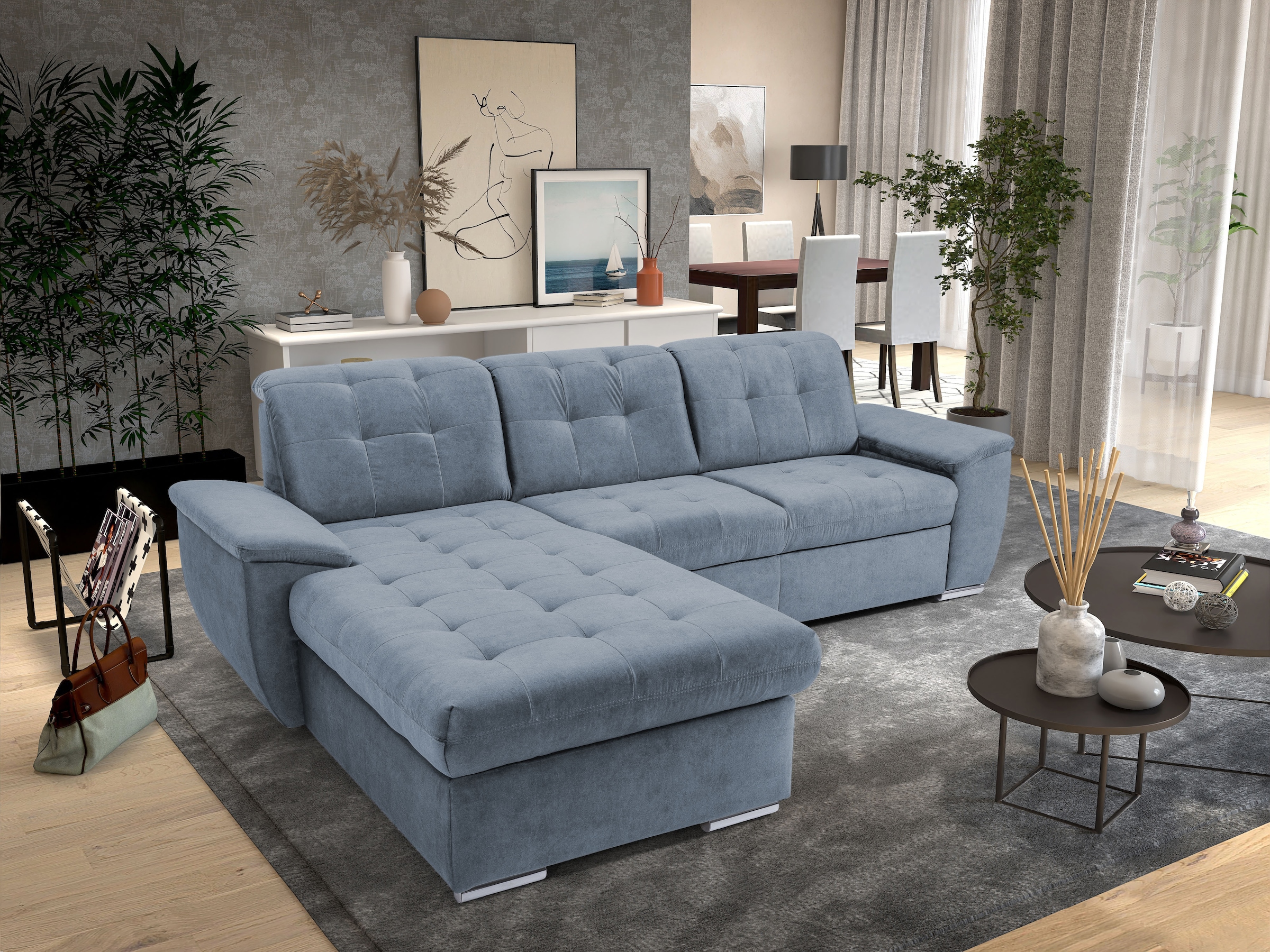 exxpo - sofa fashion Ecksofa "Derby Inkl. Kopfteilverstellung, wahlw. Bett günstig online kaufen