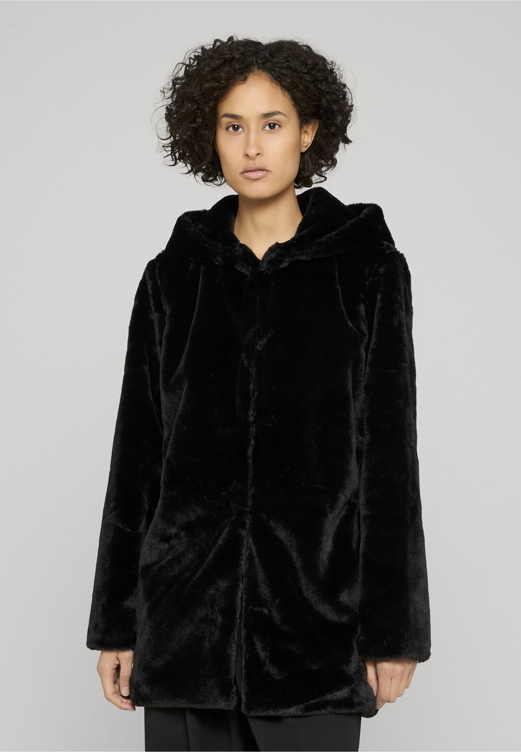 URBAN CLASSICS Parka »Urban Classics Damen Ladies Hooded Teddy Coat« 1 Stk. tlg. ohne Kapuze