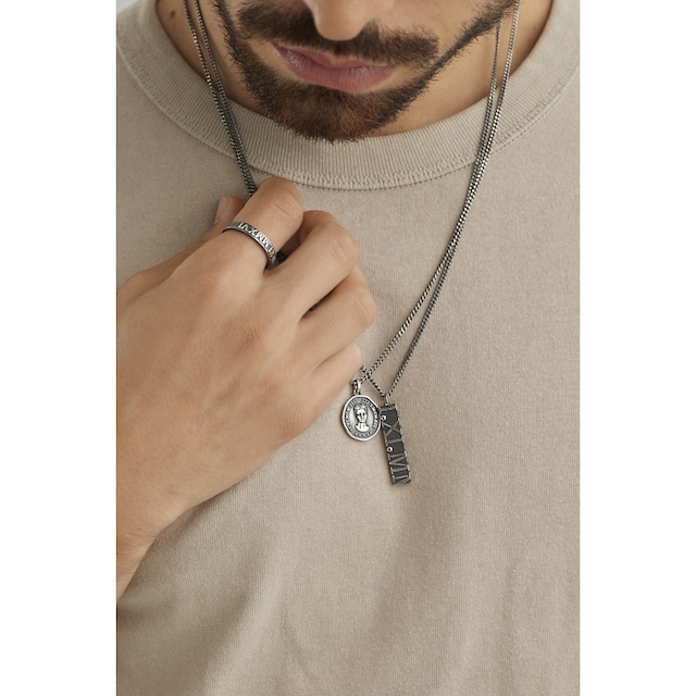 CAÏ Kette mit Anhänger »925/- Sterling Silber oxidiert Münze Spinell« ▷  bestellen | BAUR