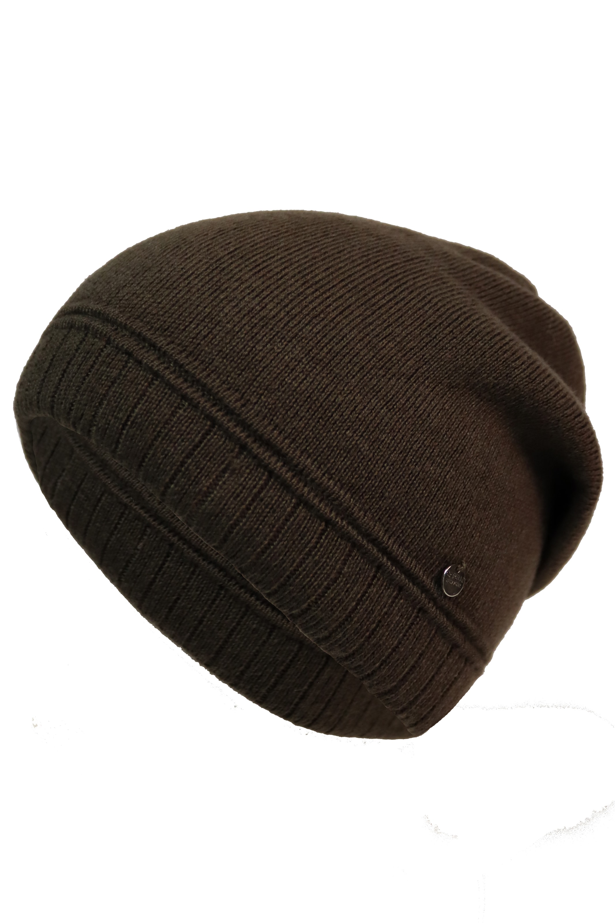 Capelli New York Beanie Metall-Logo, gerafft, Feinstrick