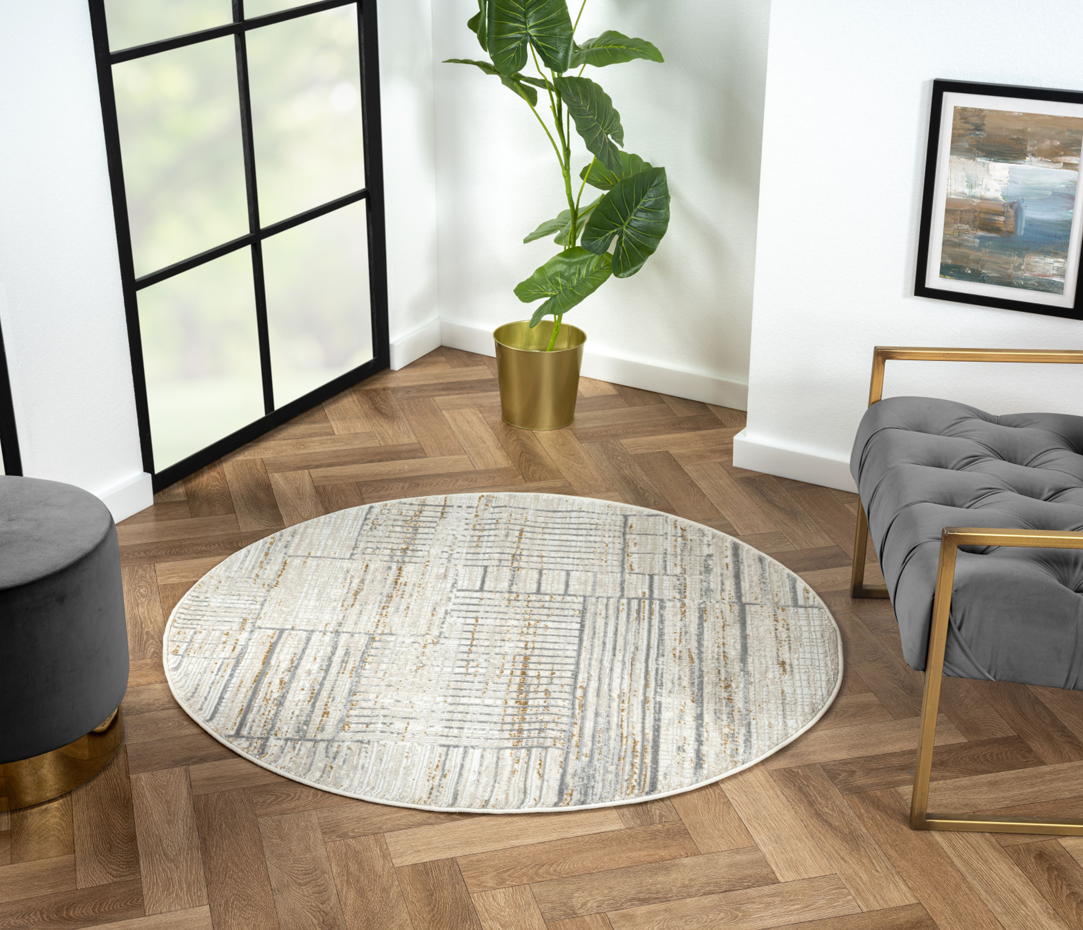 Myflair Möbel & Accessoires Teppich "My Love" rund 10 mm Höhe Kurzflor, Retro-Style, besonders weich durch Microfaser