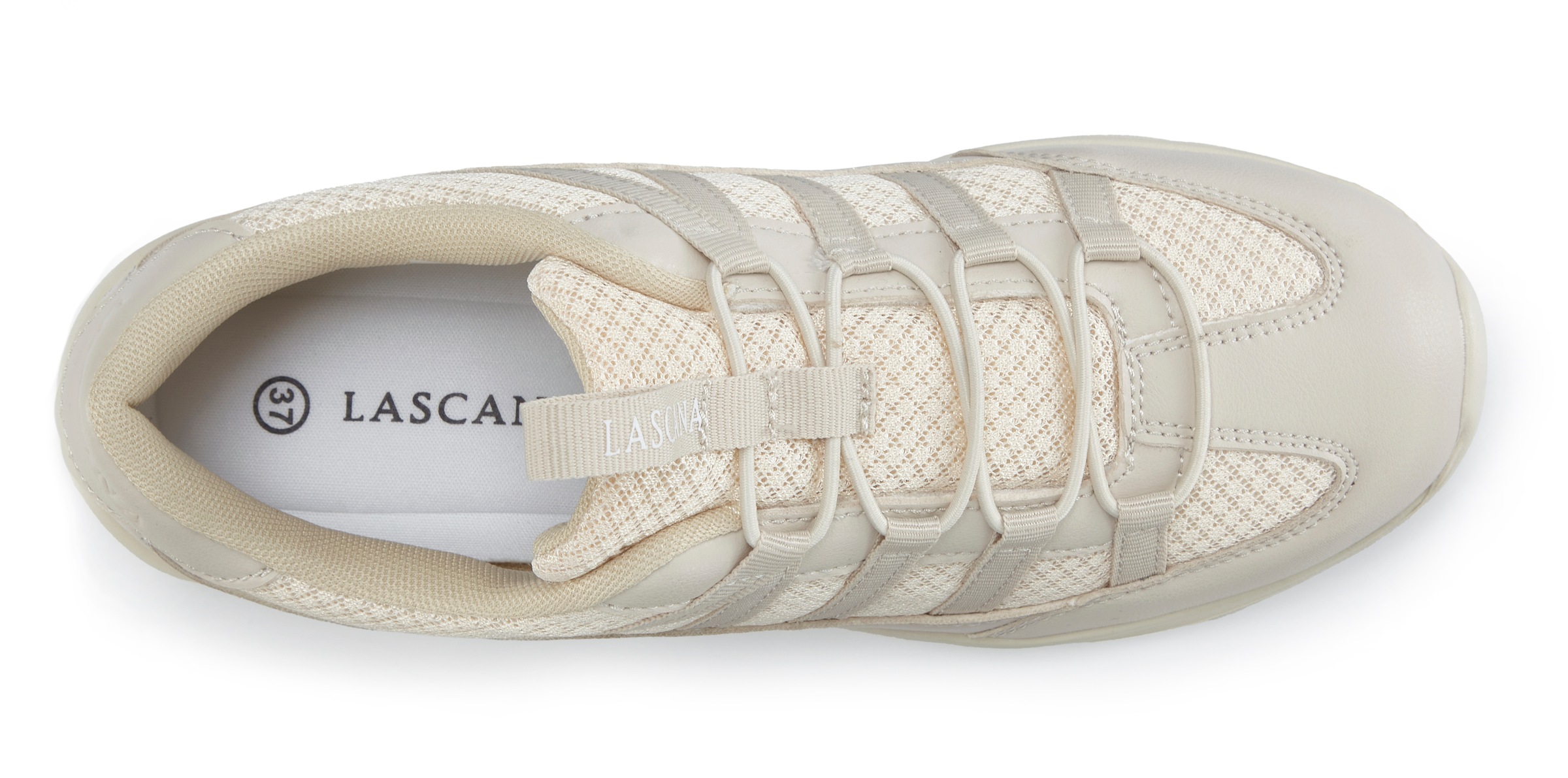 Thumbnail - LASCANA Sneaker "Freizeitschuh, Halbschuh, Turnschuhe," zum Reinschlüpfen mit elastischen Schnürbändern VEGAN