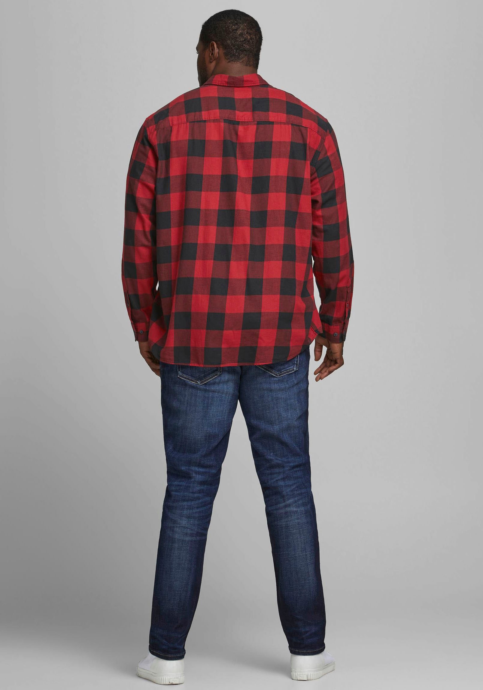 Jack & Jones Herren Freizeit Hemd JJEGINGHAM Comfort Fit Plussize günstig online kaufen