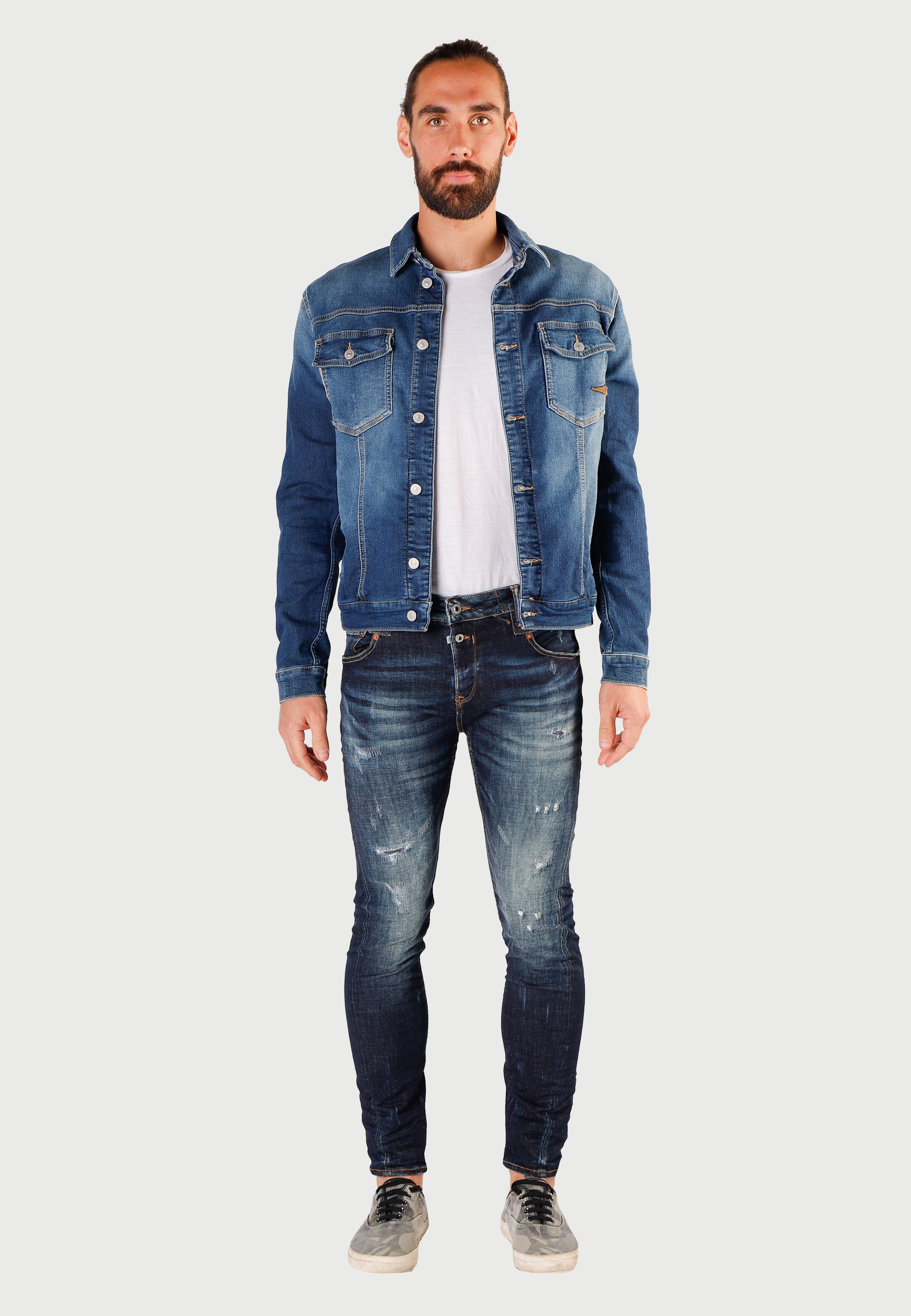Le Temps Des Cerises Slim-fit-Jeans, in modischem Used-Look