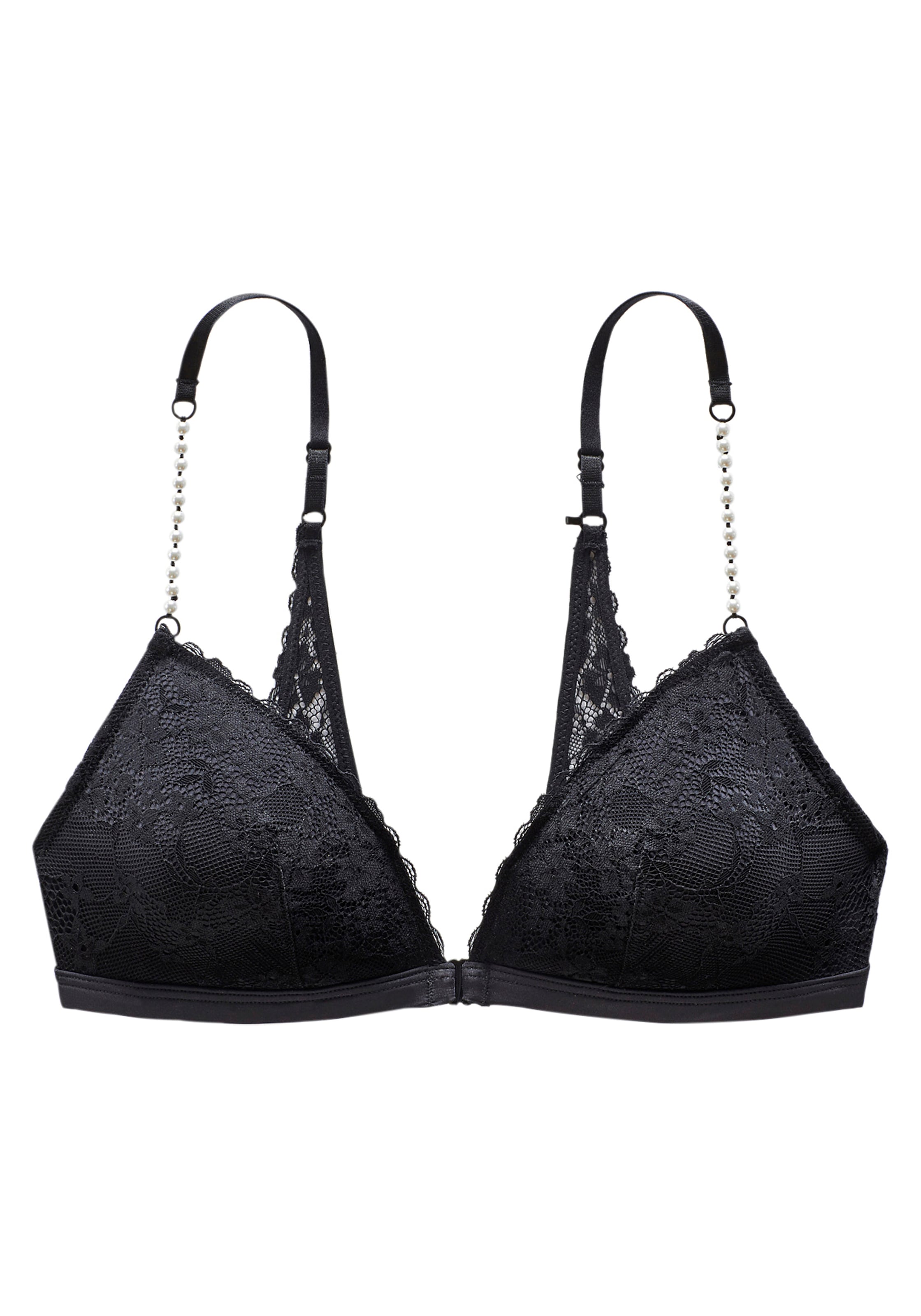 LASCANA Bralette, ohne Bügel mit extravaganten Perlen-Trägern, sexy Dessous