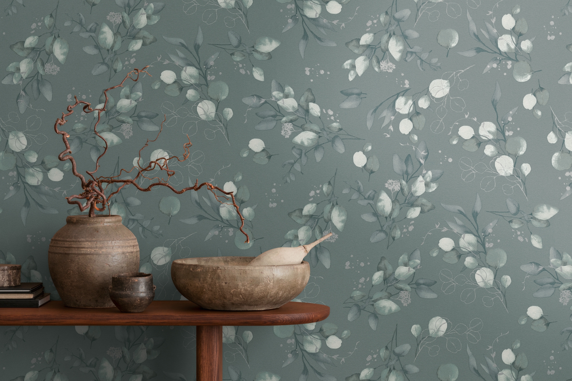 A.S. Création Vliestapete »Pure Elegance Blumen-Tapete Mustertapete Blümchen Blattmuster«, leicht glänzend, Vliestapete floral für Schlafzimmer Küche Wohnzimmer Blumen Design