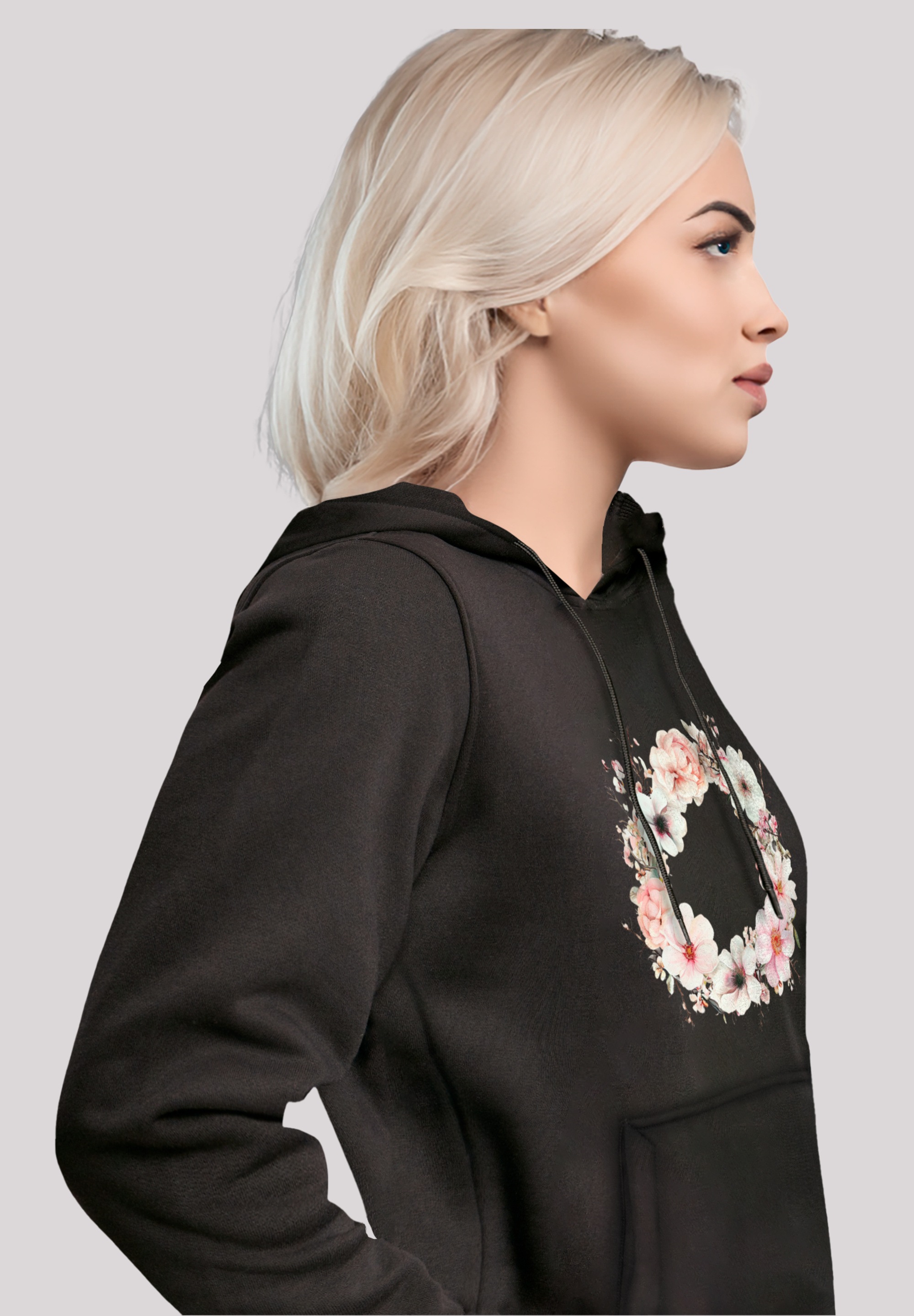 F4NT4STIC Kapuzenpullover »Rosa Blumenkranz«, Premium Qualität