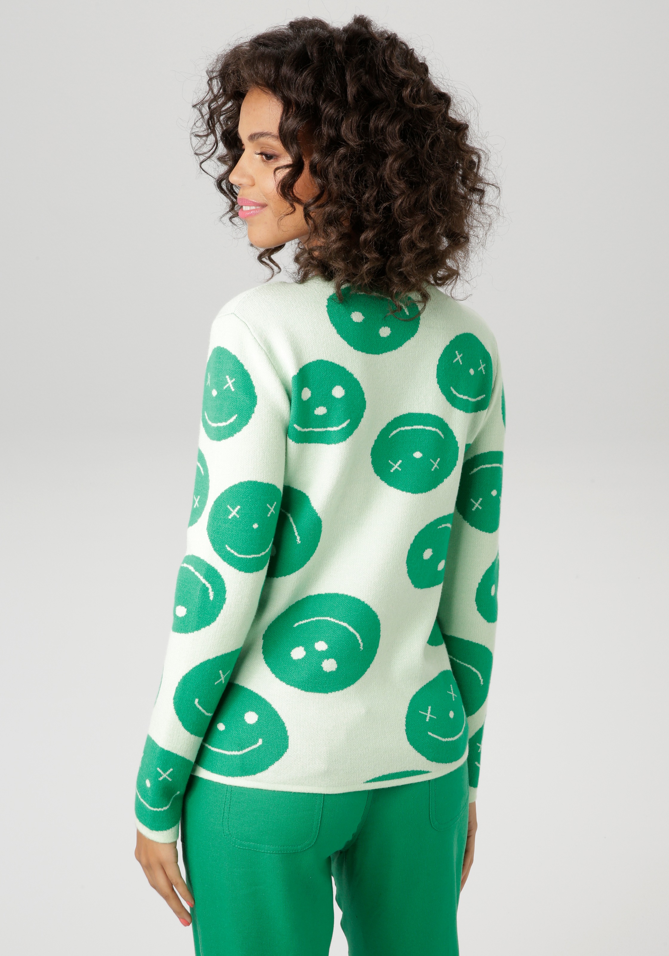 Aniston CASUAL Strickpullover, mit eingestrickten Smileys günstig online kaufen