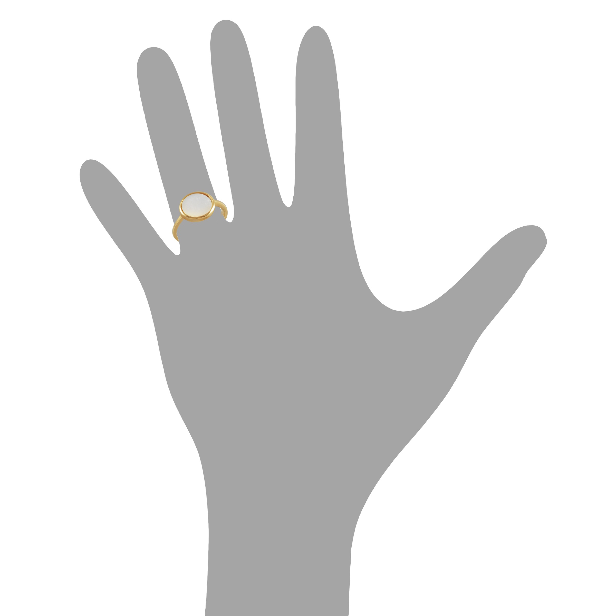 Fingerring VIVANCE "925 Silber vergoldet Perlmutt" Gr. 62, gelb, Fingerringe, Damen, 062 (19,7), 1,28, Silber 925 (Sterlingsilber), Fingerring 2