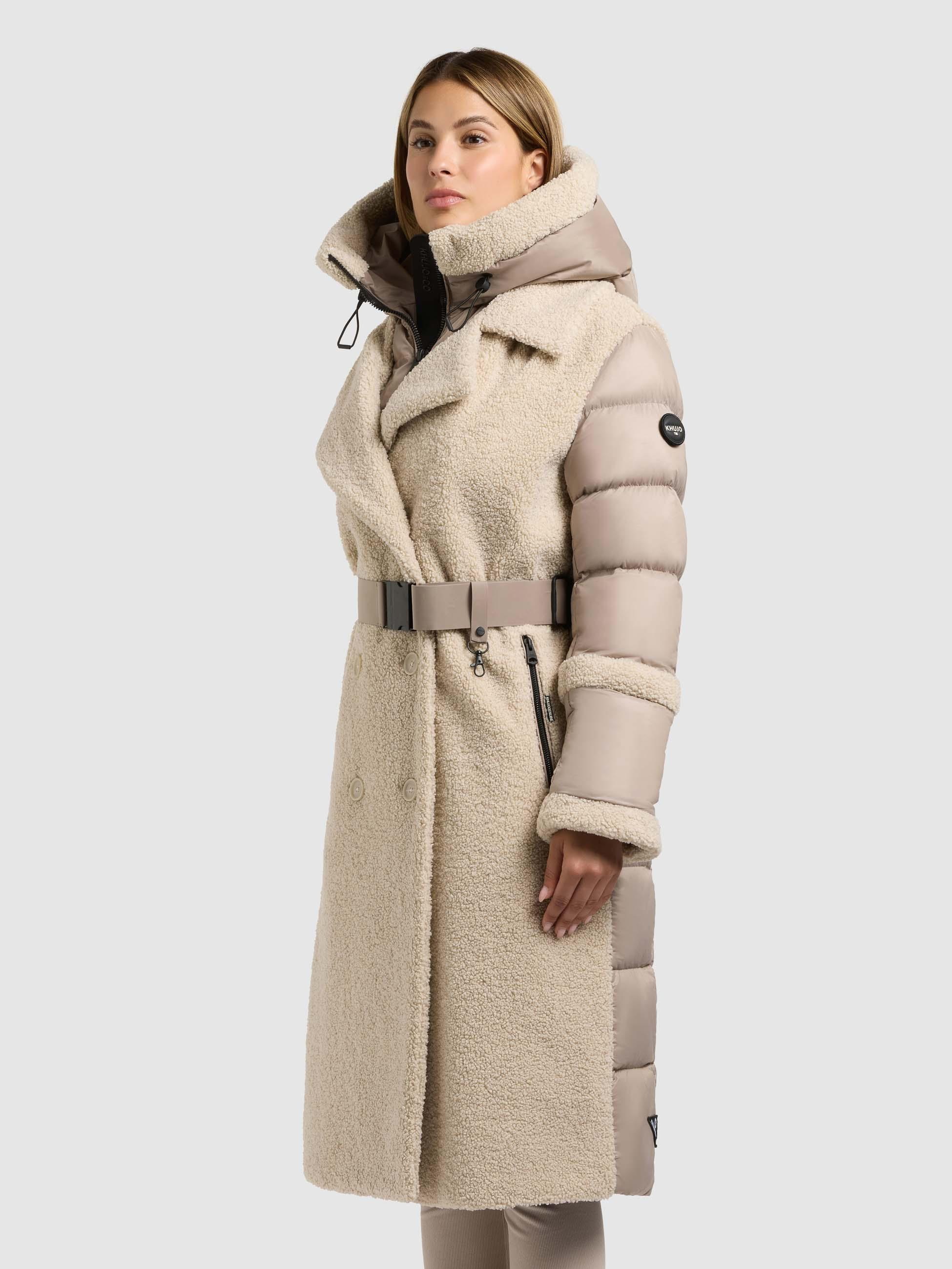 khujo Wintermantel "Kalmia" Langer Hybridmantel aus kuscheligem Plüsch mit günstig online kaufen