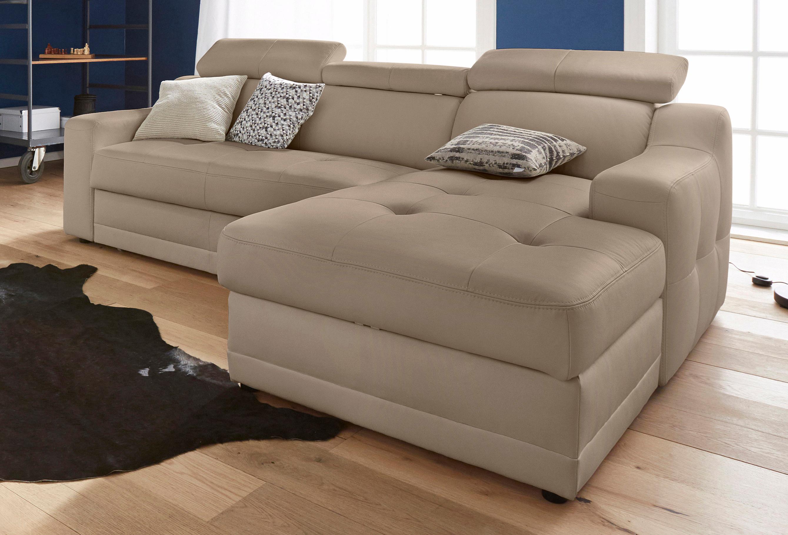 exxpo - sofa fashion Ecksofa, mit Köpf- bzw. Rückenverstellung, wahlweise mit Bettfunktion und Bettkasten