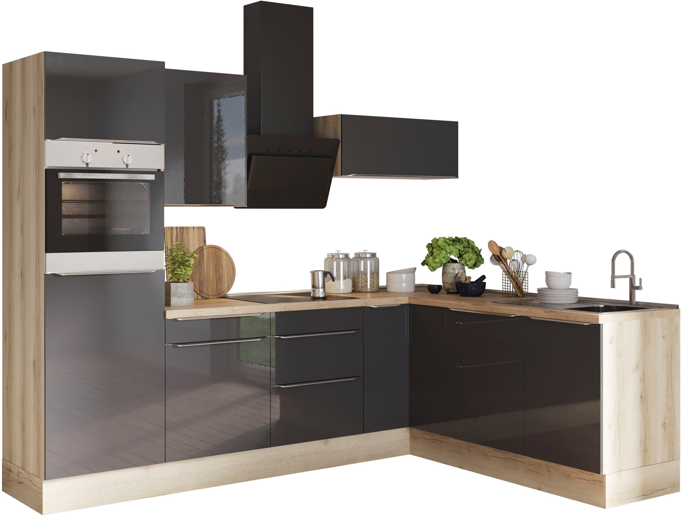 OPTIFIT Winkelküche »Aken«, ohne E-Geräte, Stellbreite 200 x 270 cm  bestellen | BAUR | L-Küchen