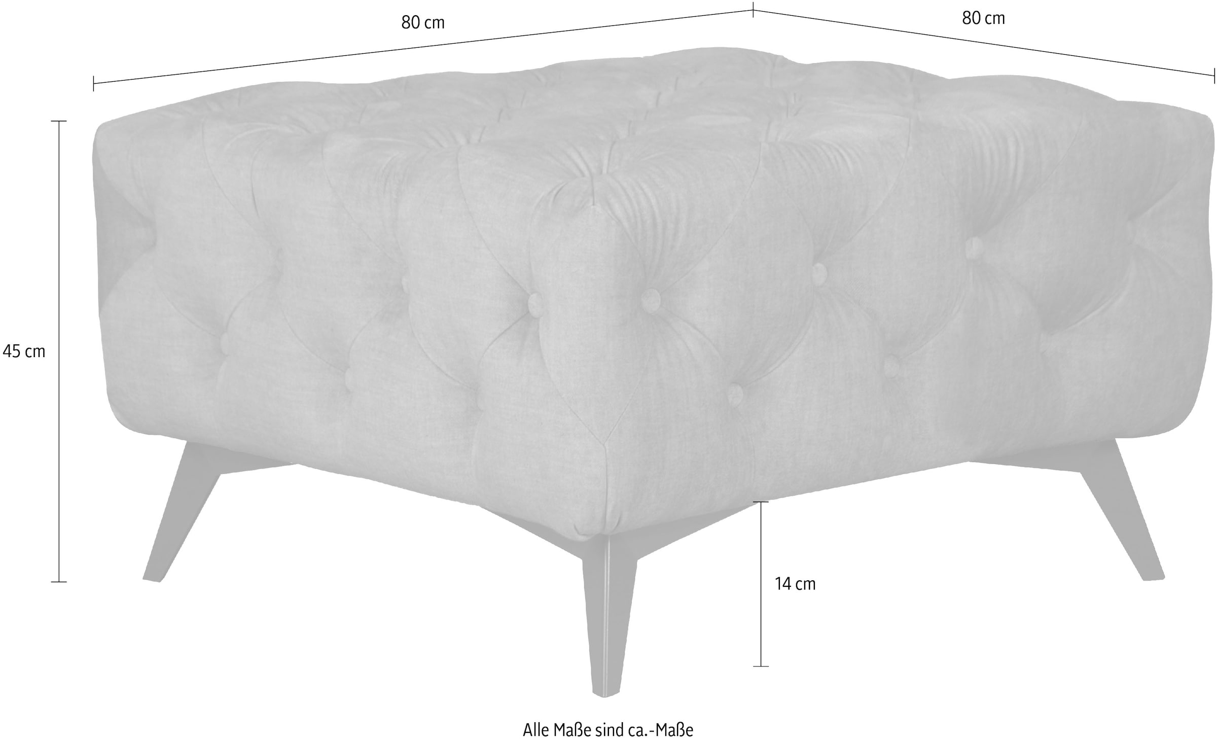 Home affaire Polsterhocker »Glynis« aufwändige Knopfheftung, moderne Chesterfield Optik, Fußfarbe wählbar