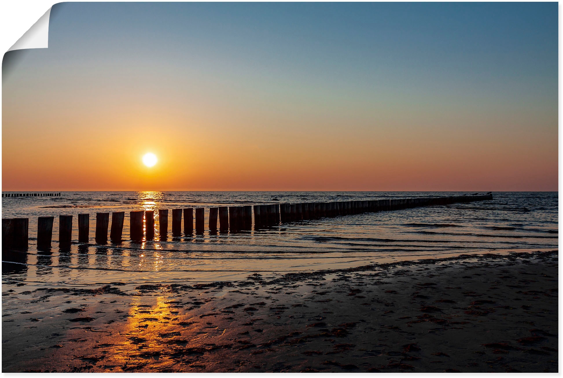 Wandbild »Sonnenuntergang an Ostsee Insel Poel«, Bilder vom Sonnenuntergang & -aufgang...