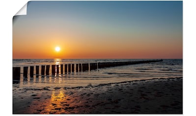 Wandbild »Sonnenuntergang an Ostsee Insel Poel«, Bilder vom Sonnenuntergang & -aufgang...