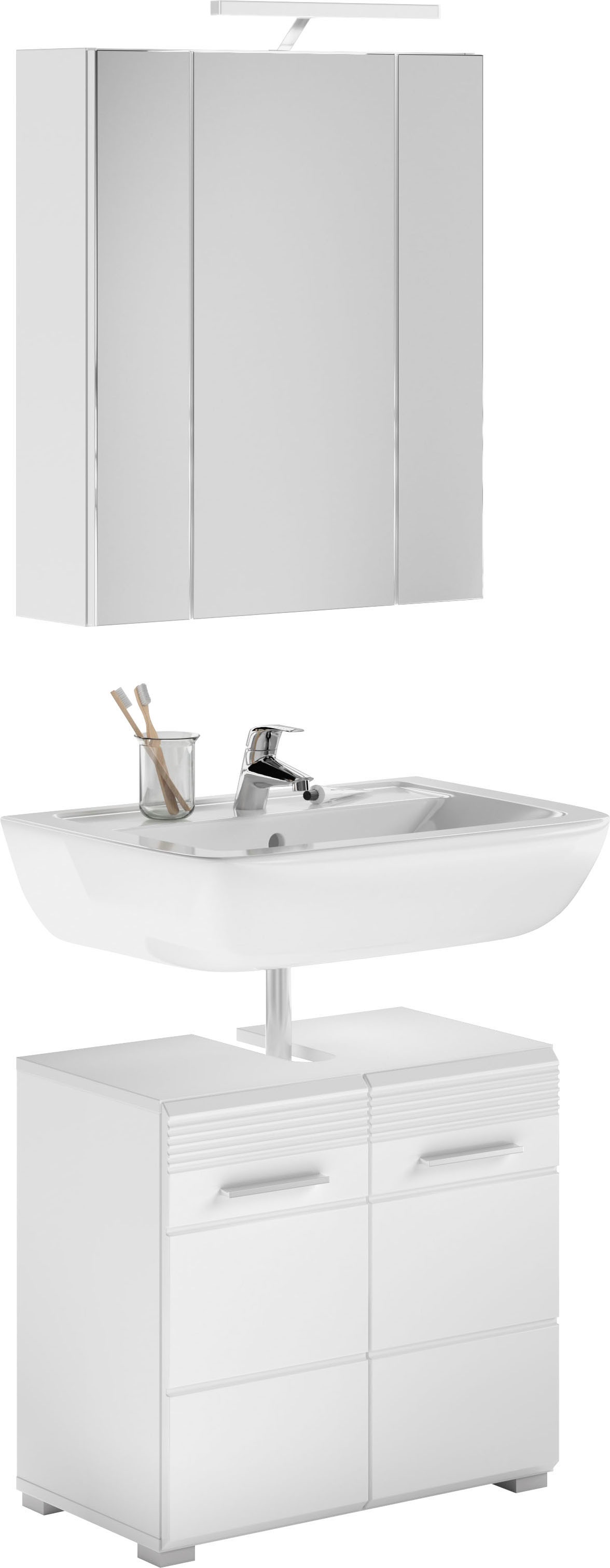 Home affaire Badmöbel-Set "Malmö, 2 teilig, inklusive LED Beleuchtung, best günstig online kaufen