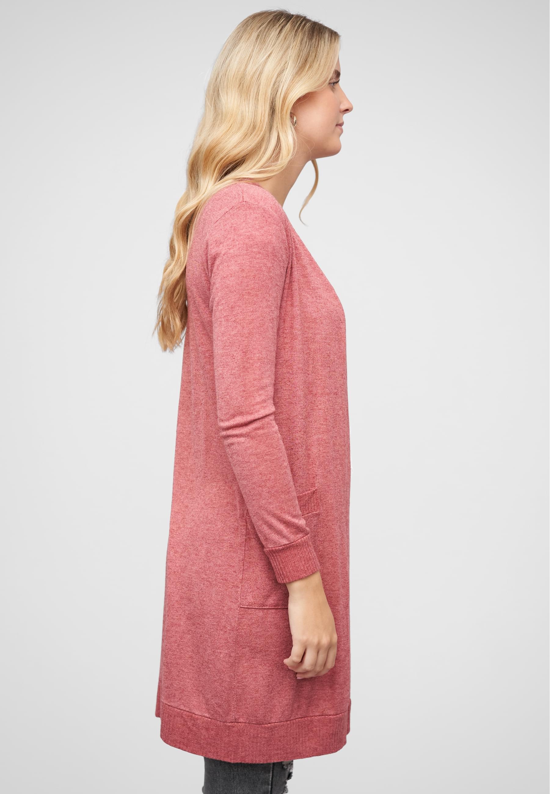 CLOUD 5IVE Strickjacke »CLOUD 5IVE Longform Viskose Cardigan mit 2 seitl. Taschen«