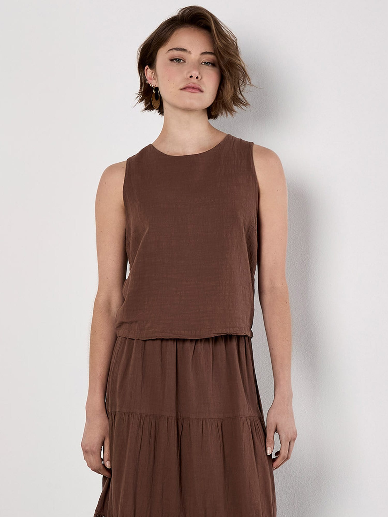 Apricot Shirttop "Zweilagiges Top" in unifarben