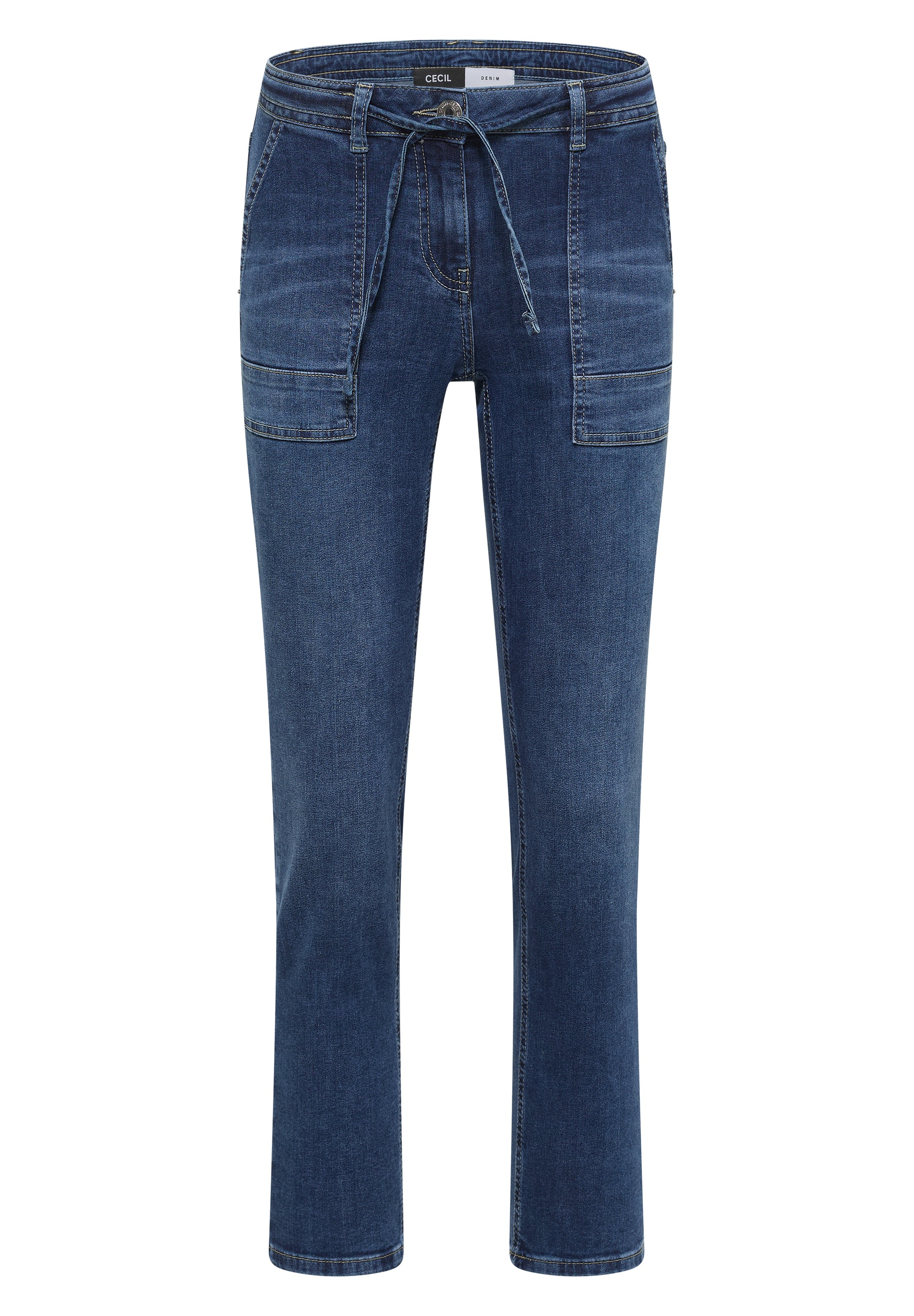 Cecil Straight-Jeans »Style Scarlett« mit Gürteldetail zum Binden / Stretch