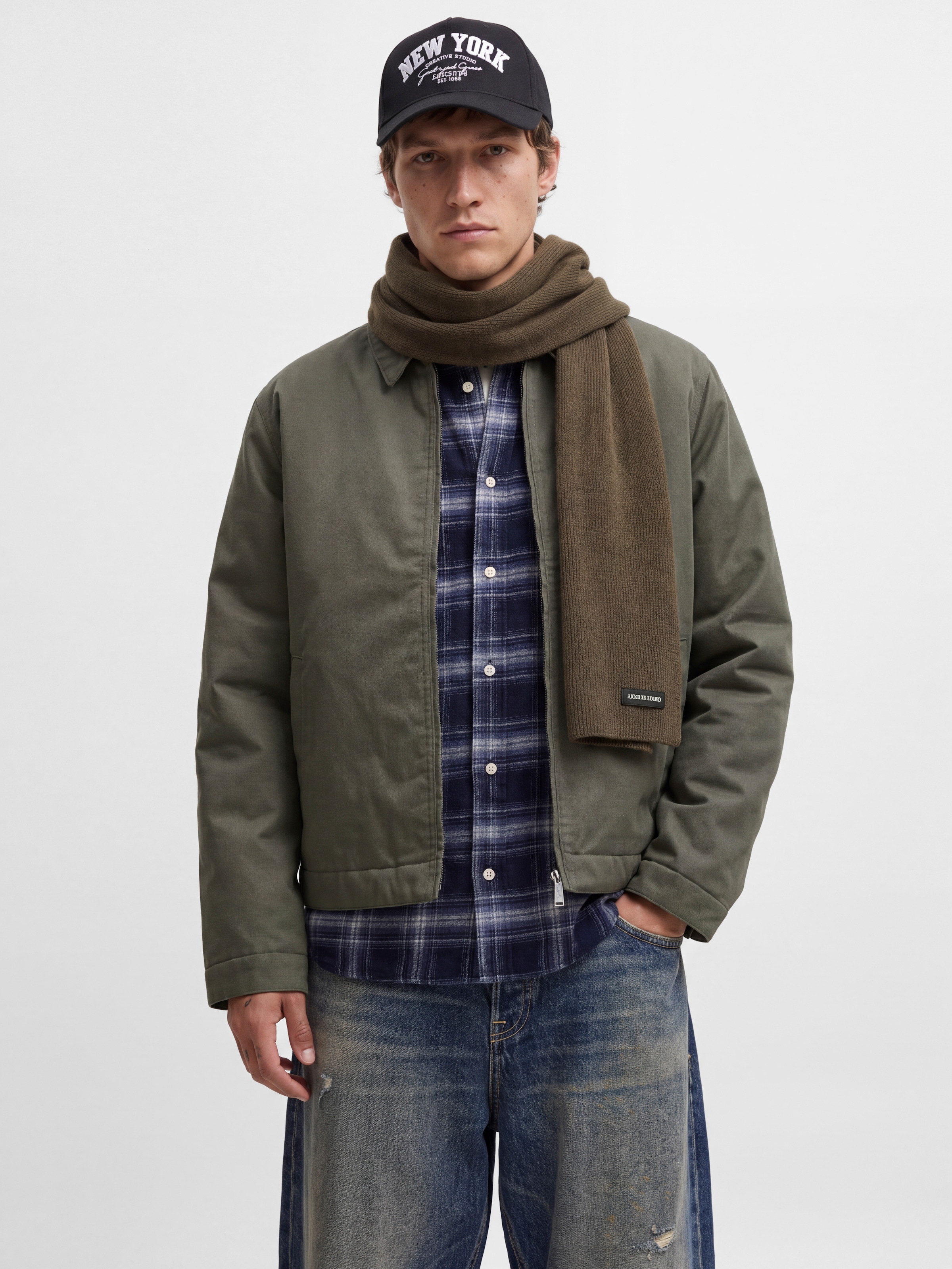 Jack & Jones Strickschal »JACDNA KNIT SCARF NOOS« Kunstfaser, aus Strickmaterial
