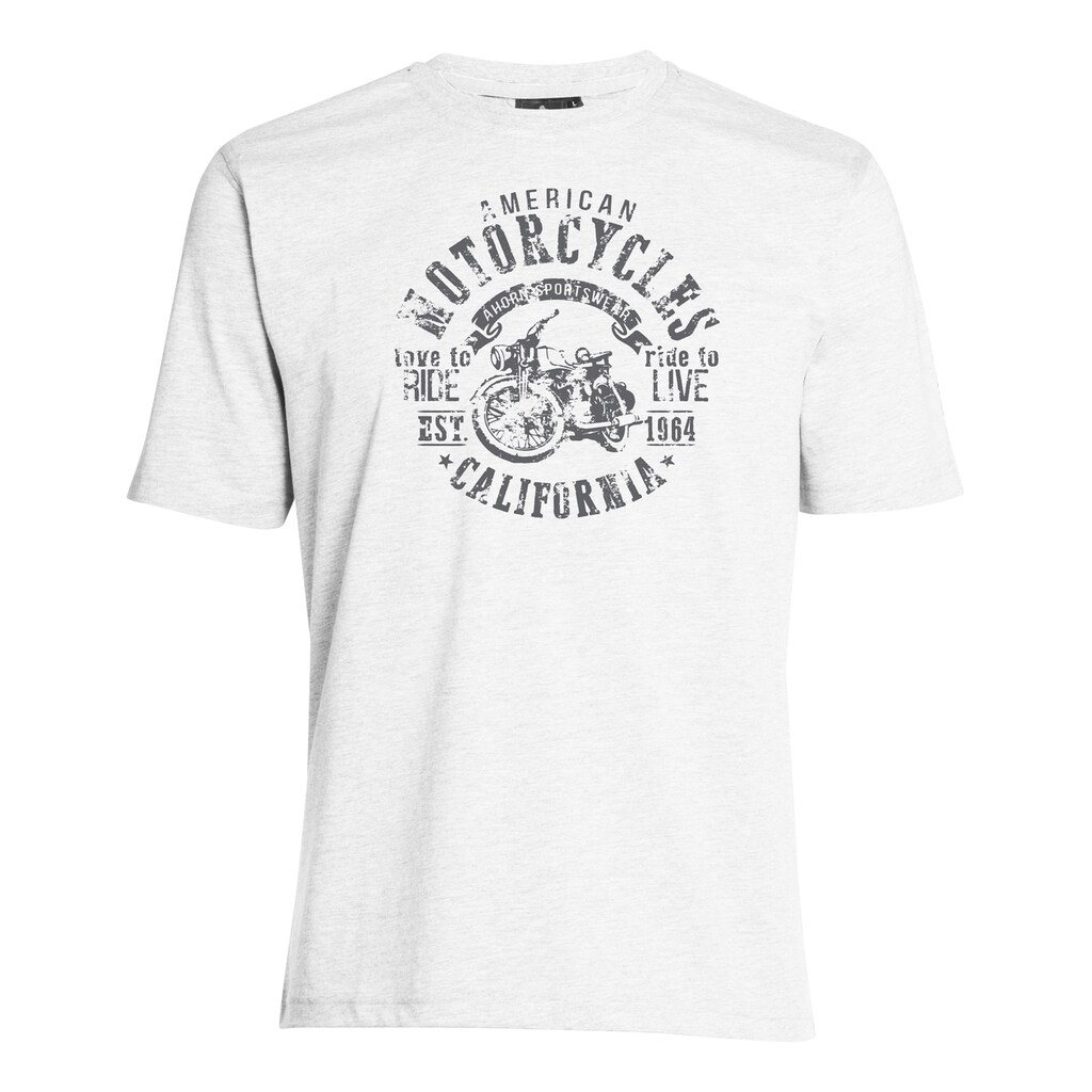 AHORN SPORTSWEAR T-Shirt »RIDE TO LIVE_DARK GREY«, mit modischem Print
