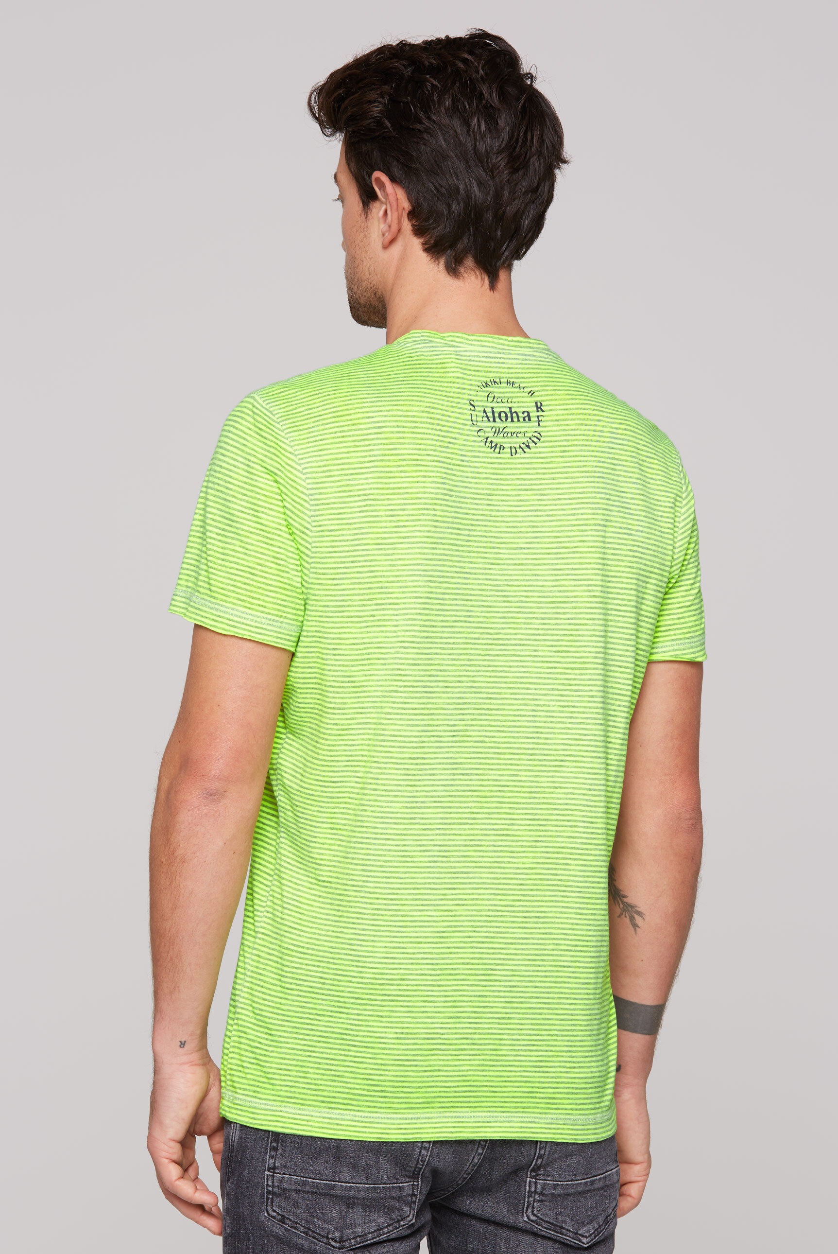 CAMP DAVID Rundhalsshirt, mit Ausbrenner-Effekten