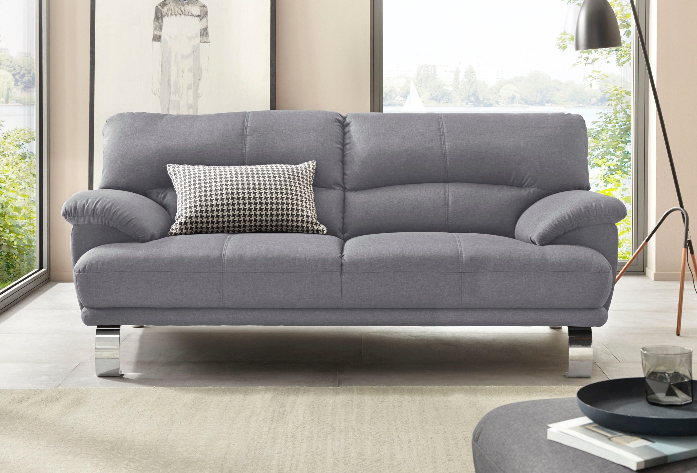 TRENDMANUFAKTUR 3-Sitzer »Cecilia II, mit italienischem Design, tollen Details«, mit tollem Sitzkomfort und Designfuß
