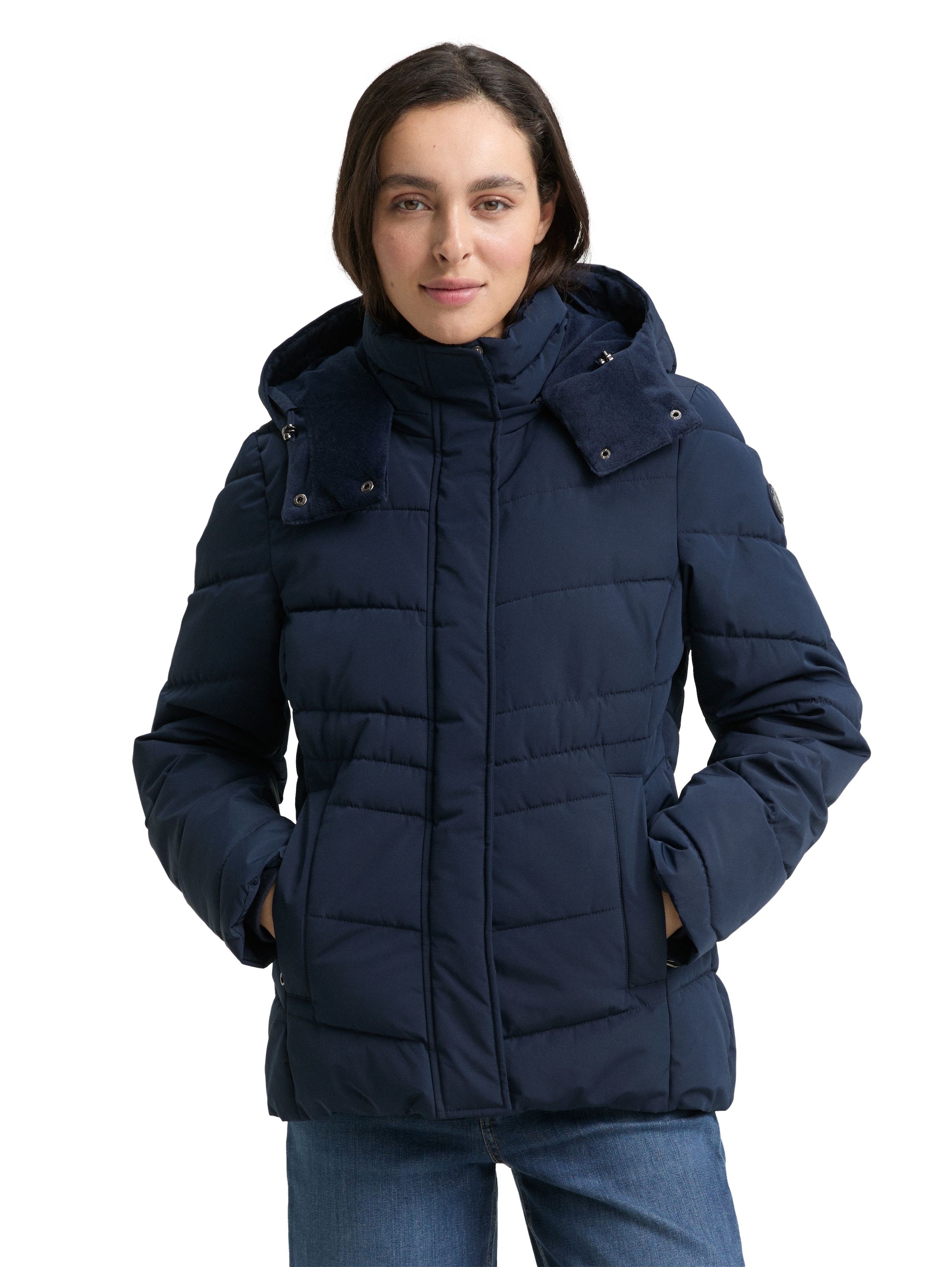 TOM TAILOR Steppjacke, mit Kapuze, mit Logo Stickerei günstig online kaufen