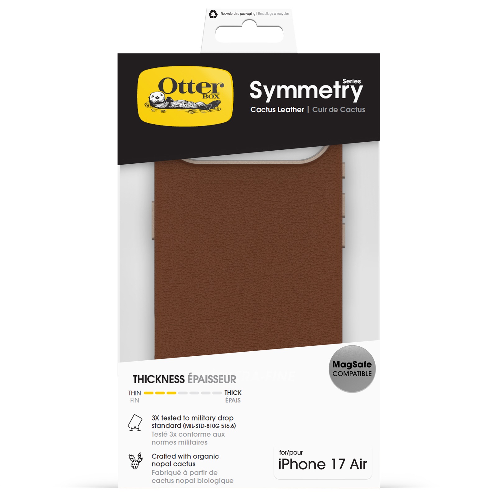 Otterbox Handyhülle »Symmetry Series Cactus Leather Case für Apple iPhone Air« Apple iPhone Air Backcover, Schutzhülle, Handyschutzhülle, Case, Schutzcase, stoßfest