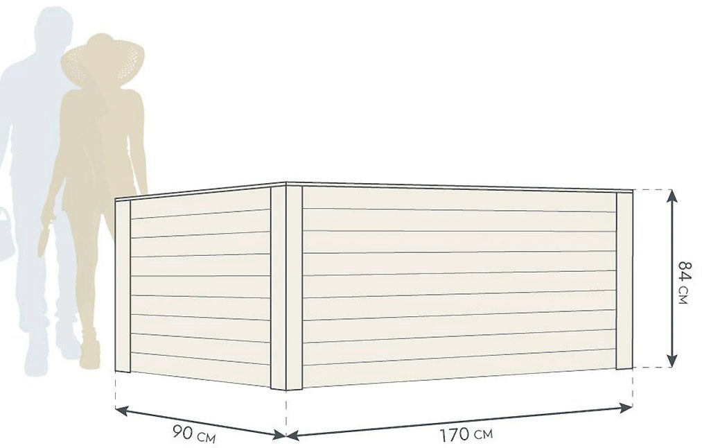 WESTMANN Hochbeet »WMHL170«, 1100 l, BxTxH: 170x90x84 cm