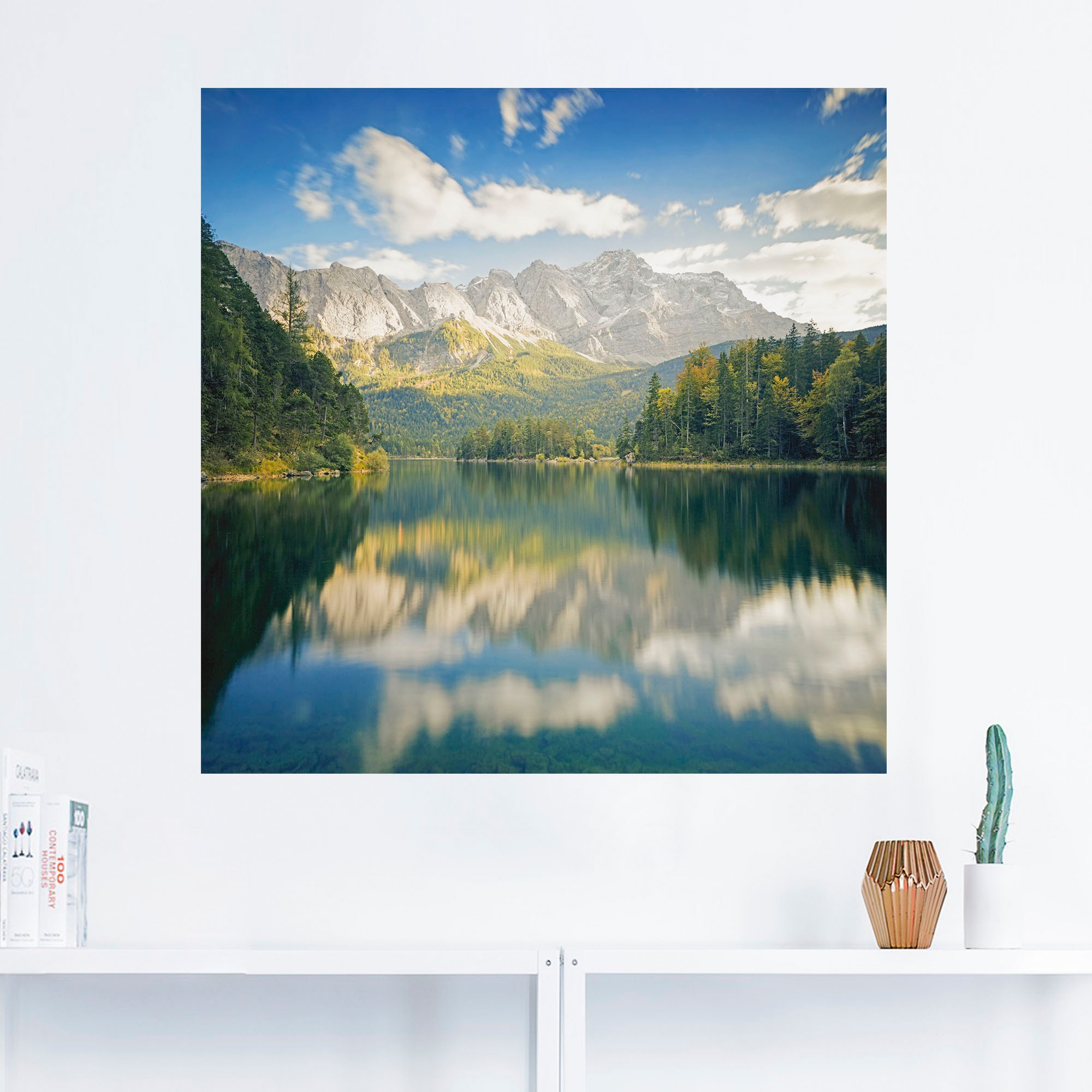 Artland Wandbild »Zugspitze mit Eibsee«, Berge & Alpenbilder, (1 St.), als Alubild, Leinwandbild, Wandaufkleber oder Poster in versch. Größen