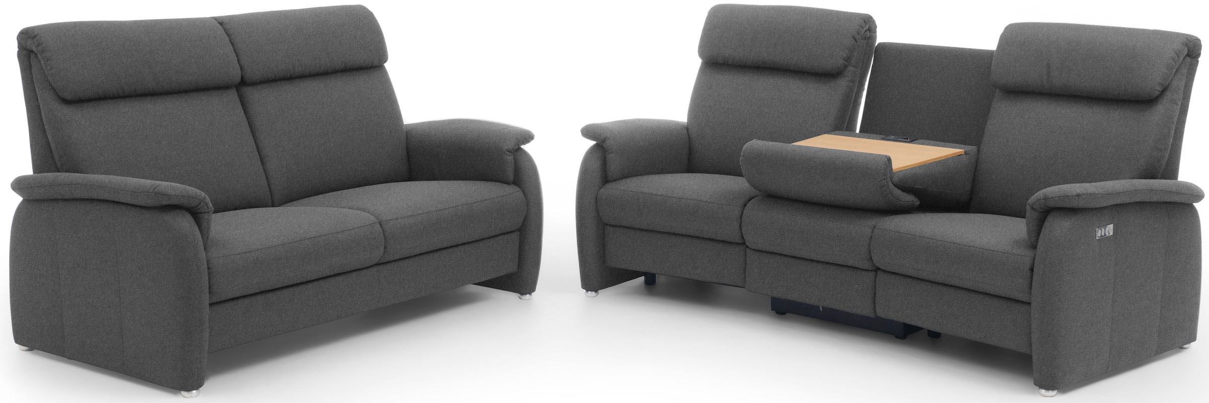 Home affaire 3-Sitzer »Turin mit Steckdose und USB-Port auch in Easy care-Bezug«, 2 x vollmotorische Relaxfunktion, herunterklappbarer Tisch