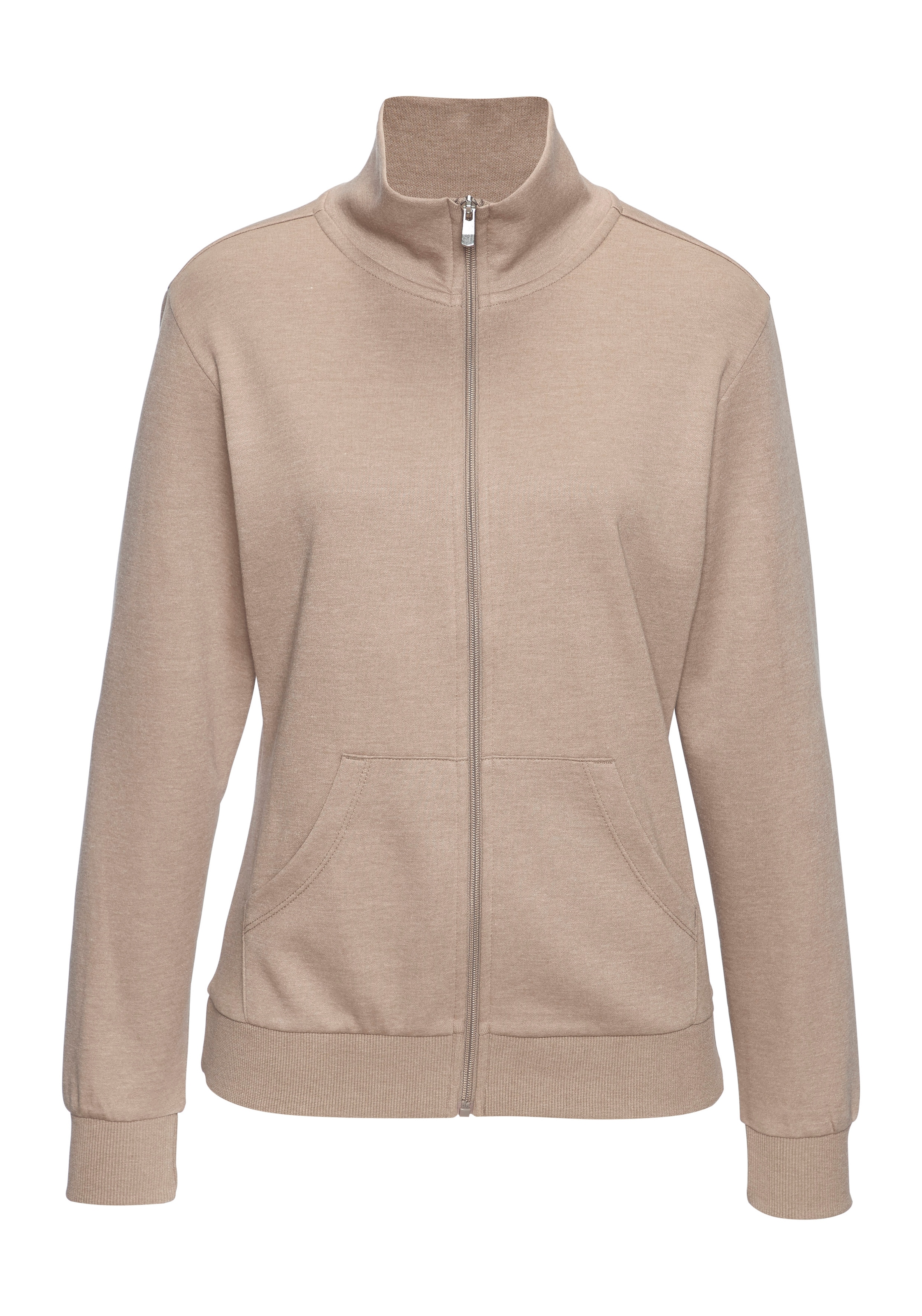 Bench. Loungewear Sweatjacke mit glänzender Logostickerei am Stehkragen, Lo günstig online kaufen