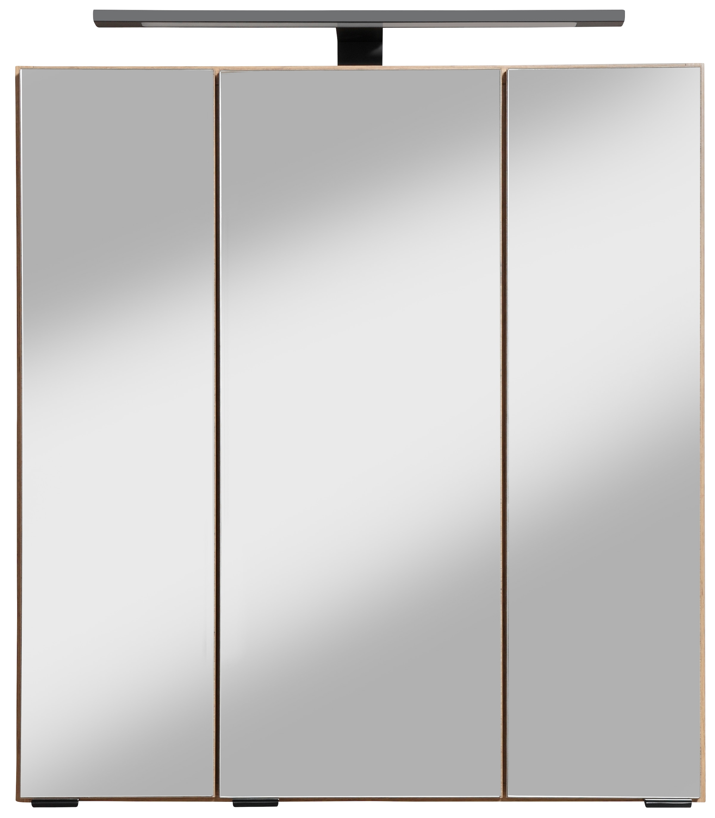 HELD MÖBEL Badmöbel-Set »"Trento", Badezimmer-Set, Hängeschrank, Unterschrank, Midischrank«, (5 St.), Waschbeckenunterschrank, Spiegelschrank inkl. Aufbauleuchte