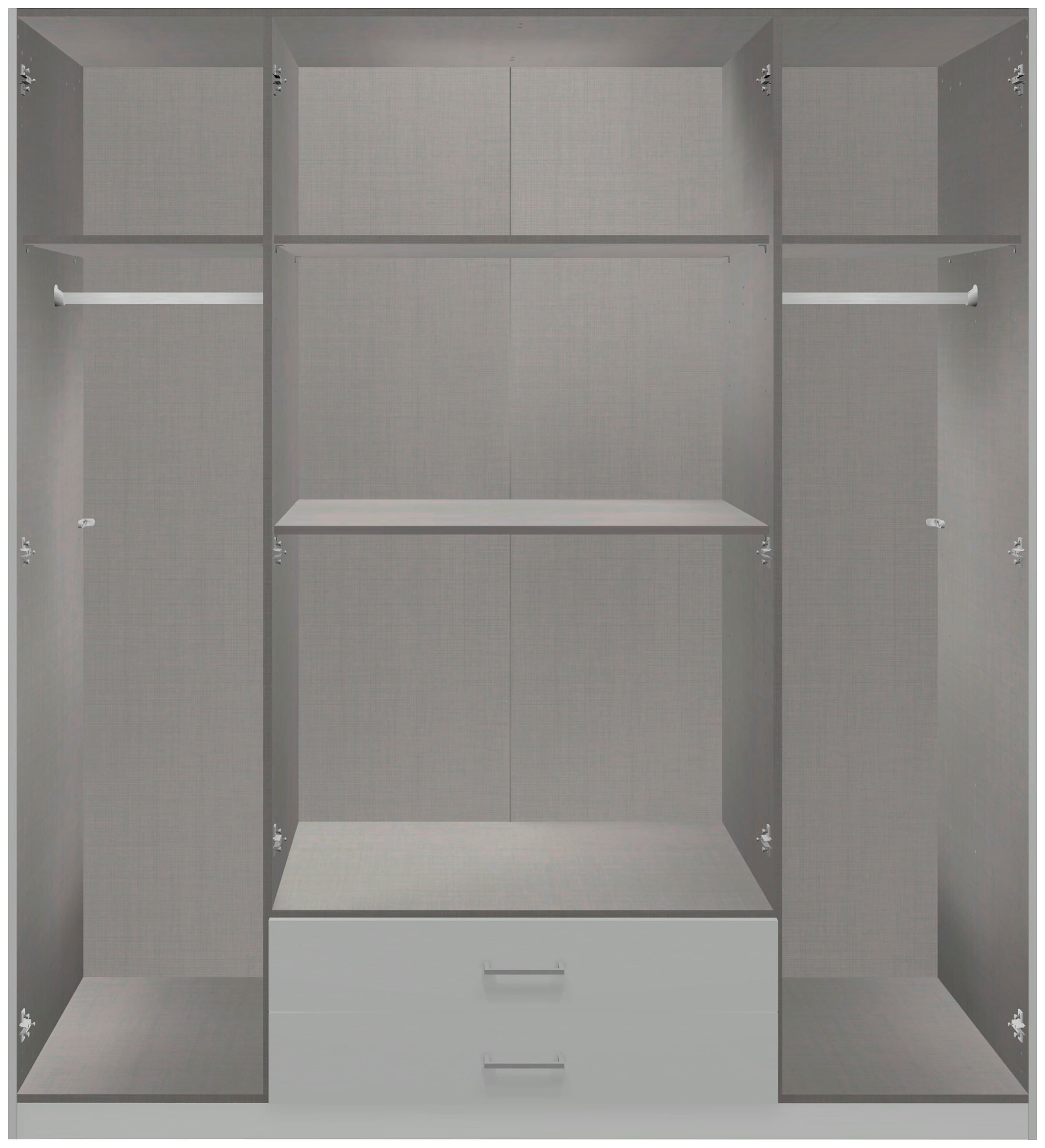 Wimex Drehtürenschrank »Lübeck«, Akustiklamellen Optik, mit Spiegeltüren, 135 oder 180cm breit