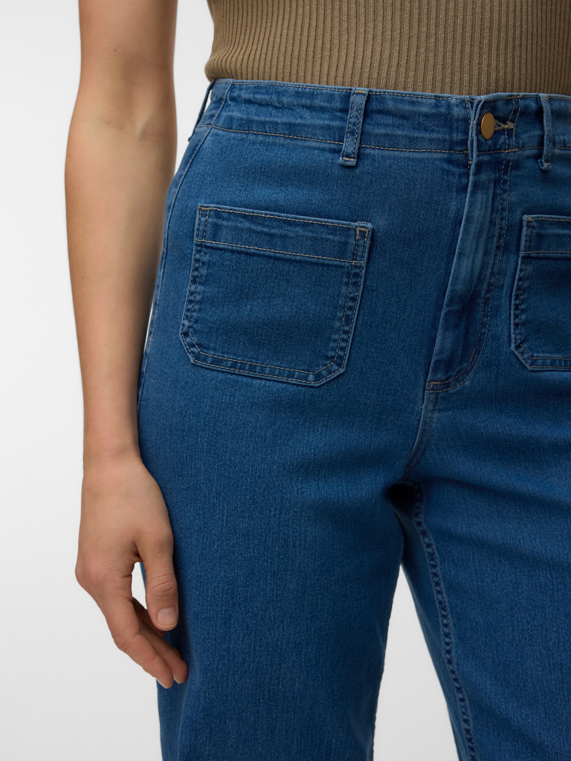 Vero Moda Weite Jeans »VMKAYLA HR WIDE POCKET J BLUE MIX NOOS« Baumwollmischung, wide fit, high waist