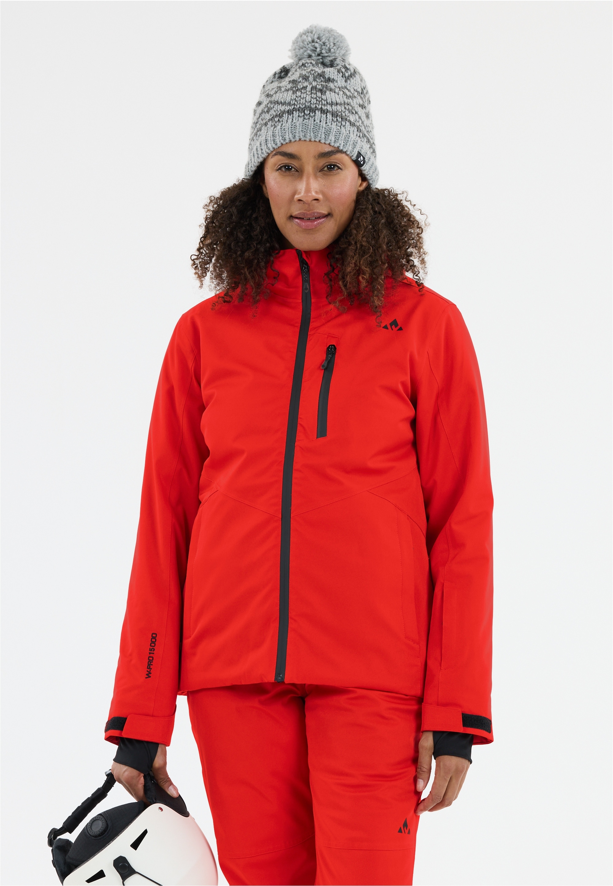 Skijacke WHISTLER "Jada", Damen, Gr. 36, rot, 94% Polyester, 6% Elasthan, unifarben, lang, ohne Ausschnitt, Jacken Skijacke, mit 15.000 mm Wassersäule