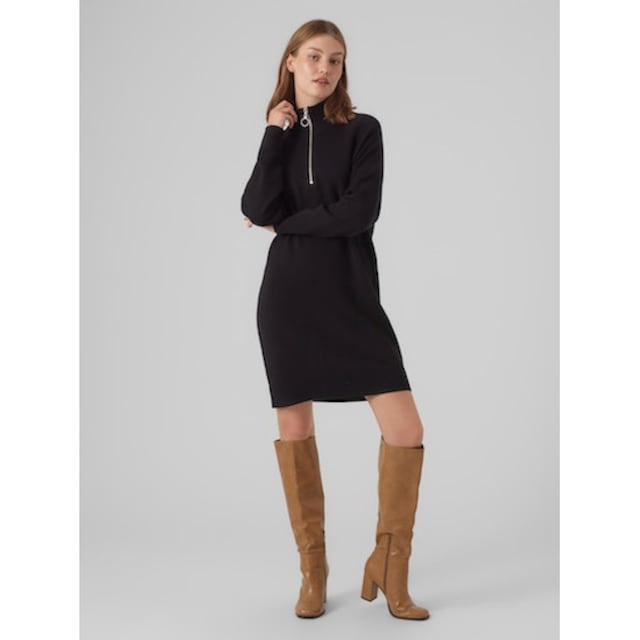 Vero Moda Strickkleid »VMGOLDNEEDLE LS HIGHNCK ZIPPER DRESS REP« für kaufen  | BAUR | Strickkleider