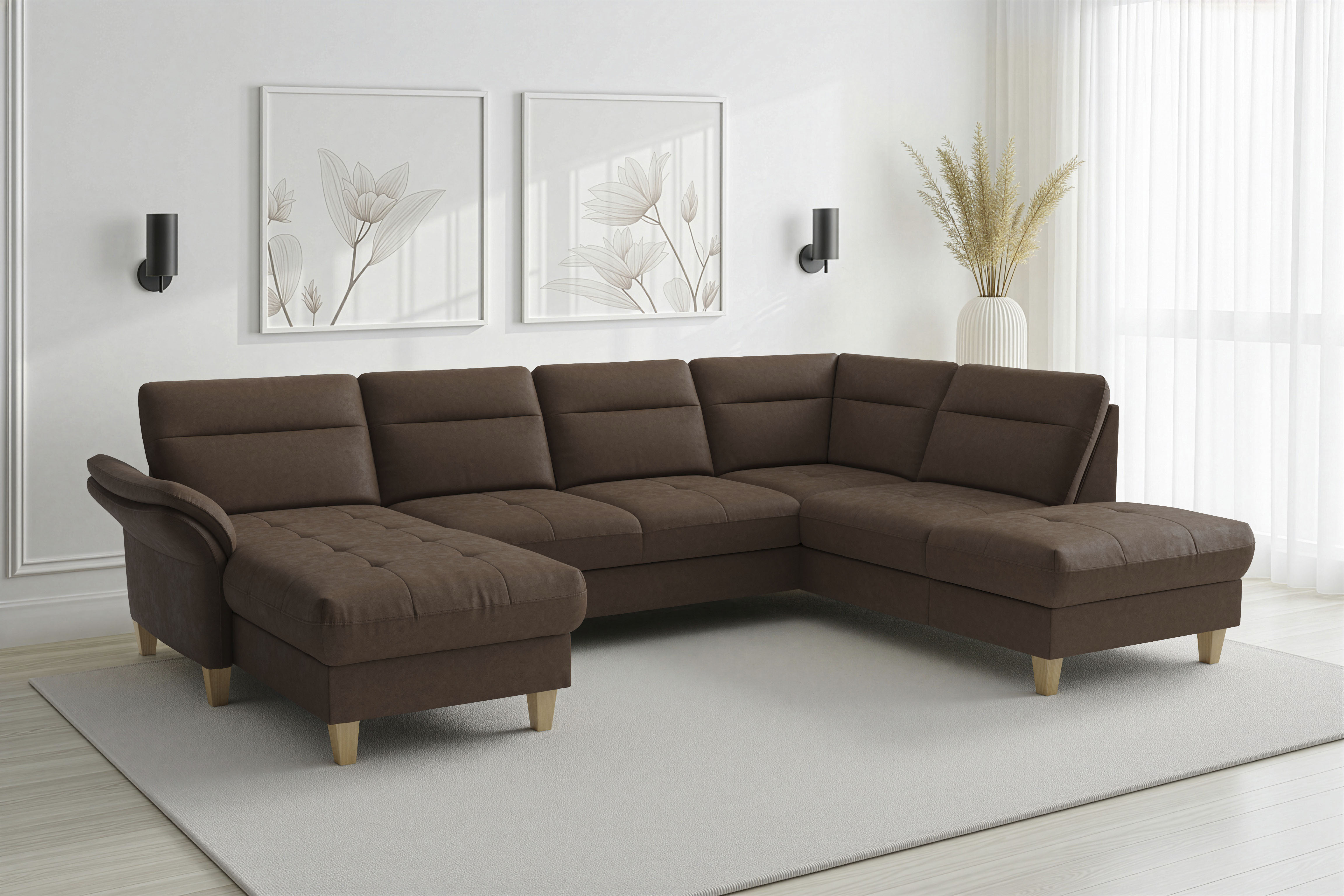 sit&more "Pamela U-Form, B: 292 cm, optional Schlaffunktion & Bettkasten" mit Federkern