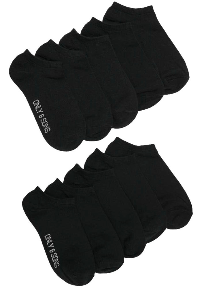 ONLY & SONS Sneakersocken "ONSFINCH SNEAKER SOCK 10-PACK NOOS" Packung, 10 Paar tlg. Baumwollmischung, Einheitsgröße