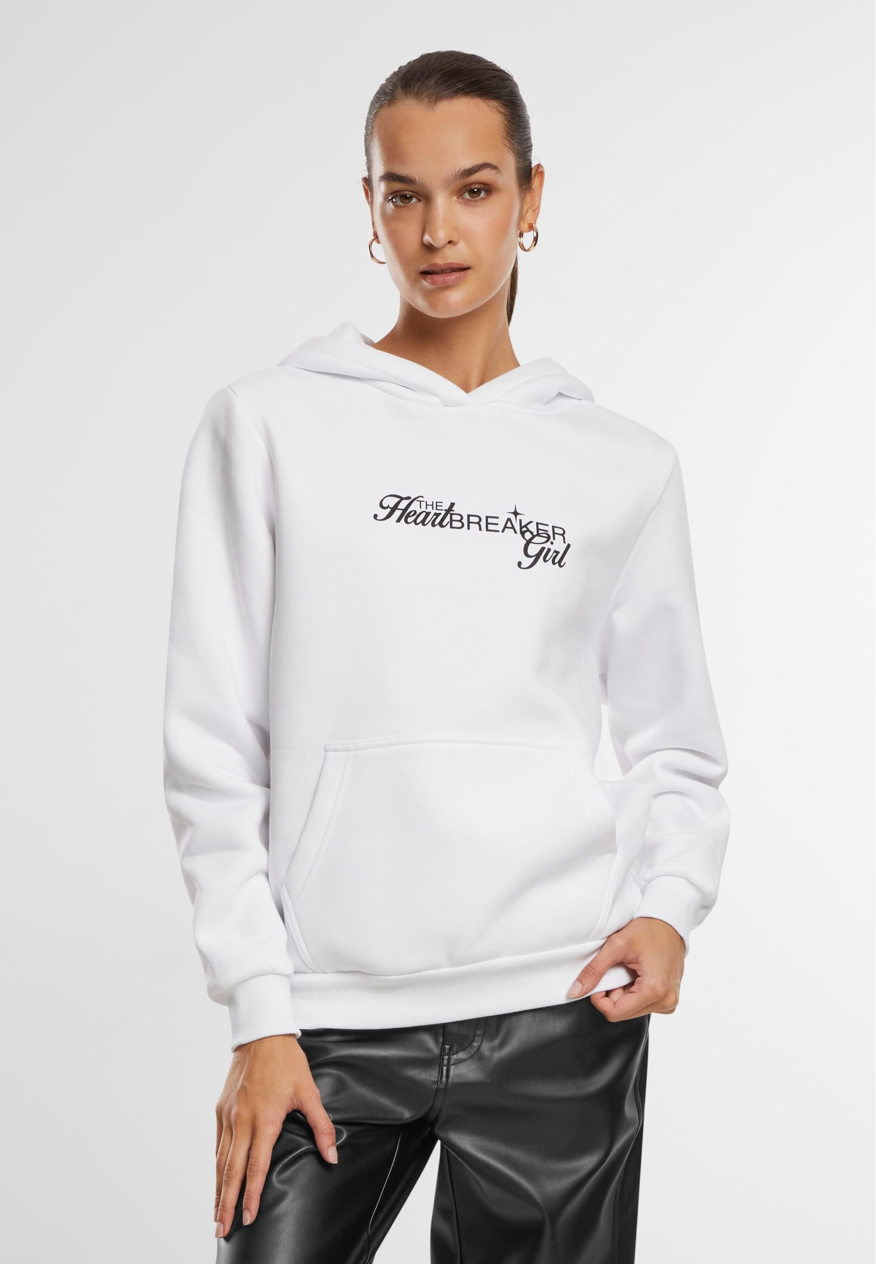 Miss Tee Kapuzenpullover »Miss Tee Heartbreaker Girl Ladies Fluffy Hoody«, (1 tlg.)
