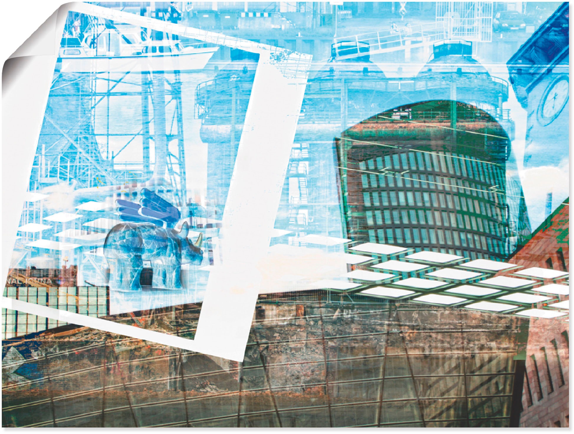 Artland Poster, Leinwandbild Dortmundskyline Collage Architektur Digitale Kunst bunt 60x80 cm / PosterProdukt: Poster, gerollt