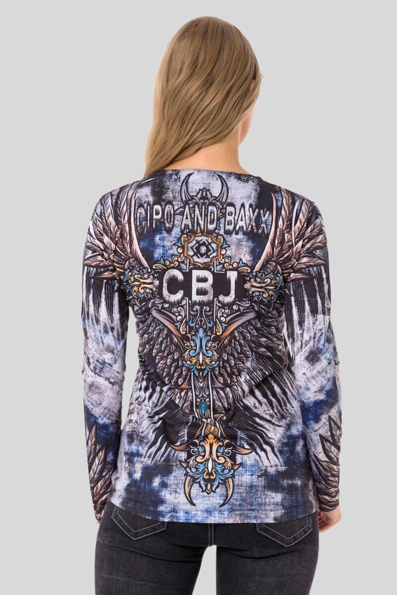 Cipo & Baxx Sweatshirt »LONG SLEEVE T-SHIRT«, 1 coolen Allover-Print
