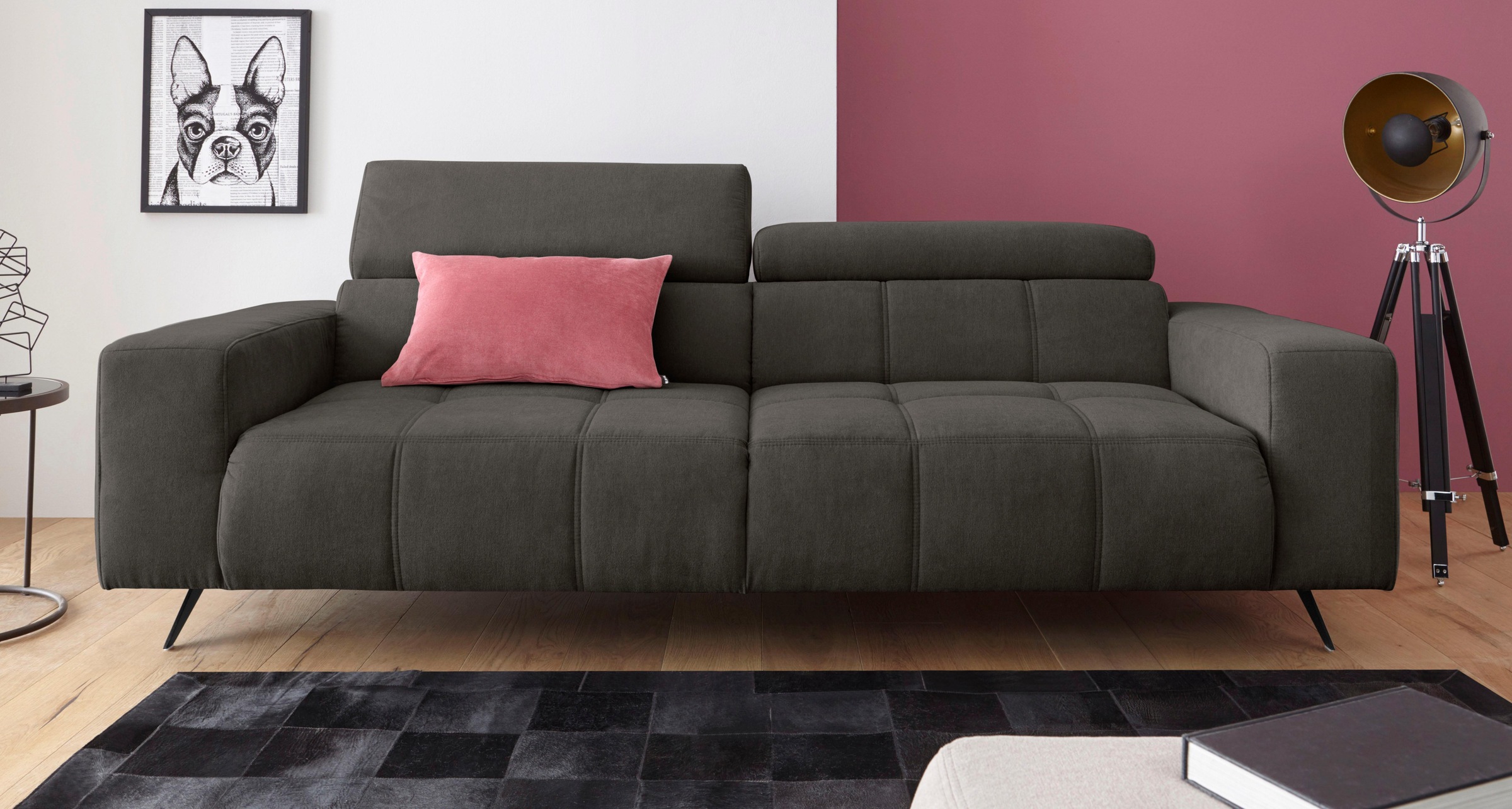 DOMO collection 2-Sitzer »Trento, mit Kufenfuß oder Einzelfuß«, wahlweise mit Kopfteilverstellung und in zwei Größen erhältlich